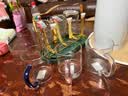 富光 玻璃杯茶杯透明泡花茶杯带把手杯子客厅水杯家庭套装男女牛奶杯 六只装+金杯架+底盘 实拍图