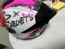 LS2情侣摩托车头盔男女机车赛车全盔儿童防雾大尾翼四季通用FF802 特白/粉红摩擦 L(建议53-54头围) 实拍图
