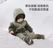 babylove【清仓】婴幼儿连体衣冬季夹棉加厚宝宝棉服三防哈衣拼接连帽外出 瓦松绿 73cm 实拍图