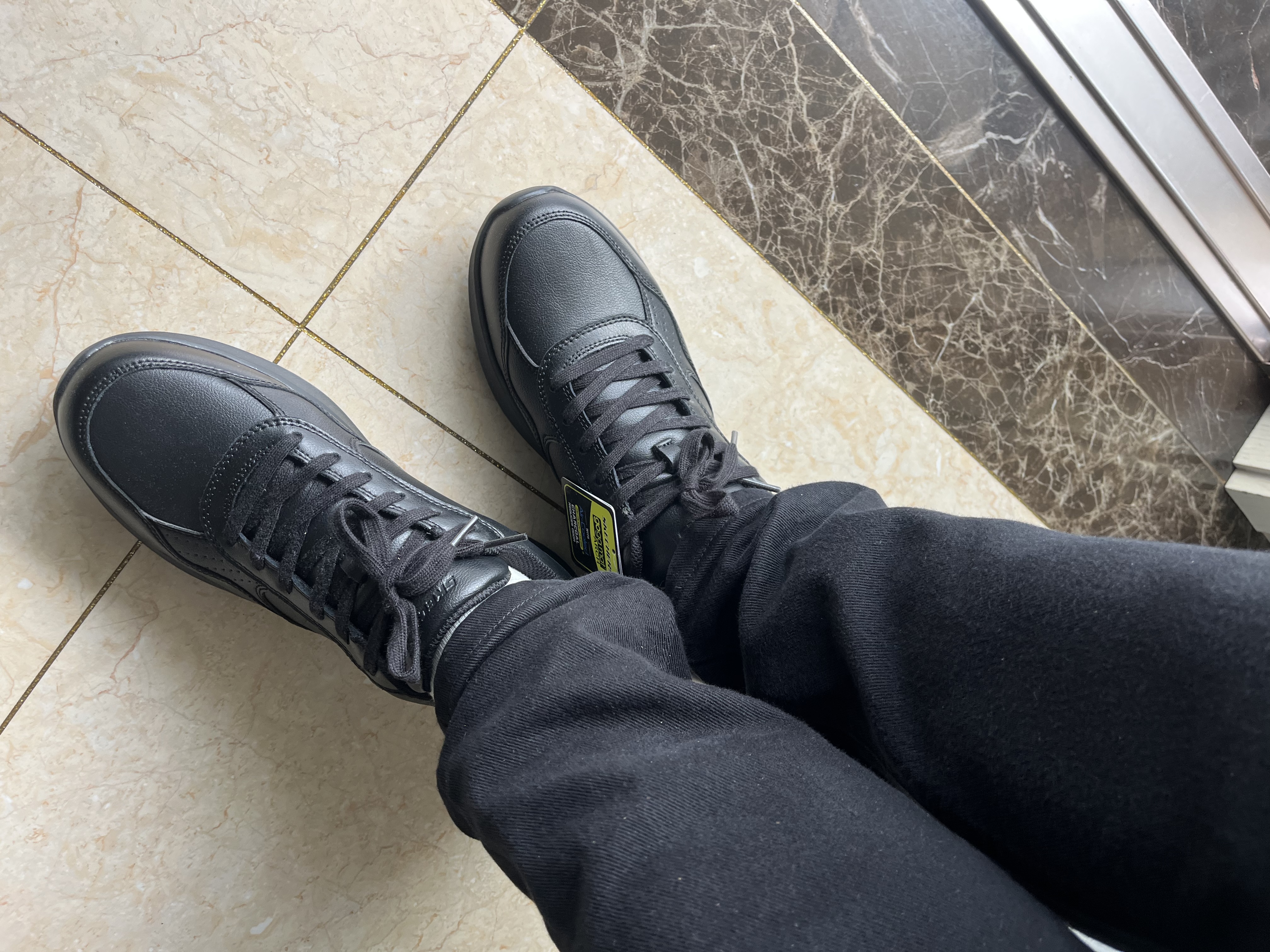 斯凯奇（Skechers）休闲皮鞋男士秋季防滑耐磨商务鞋时尚通勤德比鞋百搭板鞋 实拍图