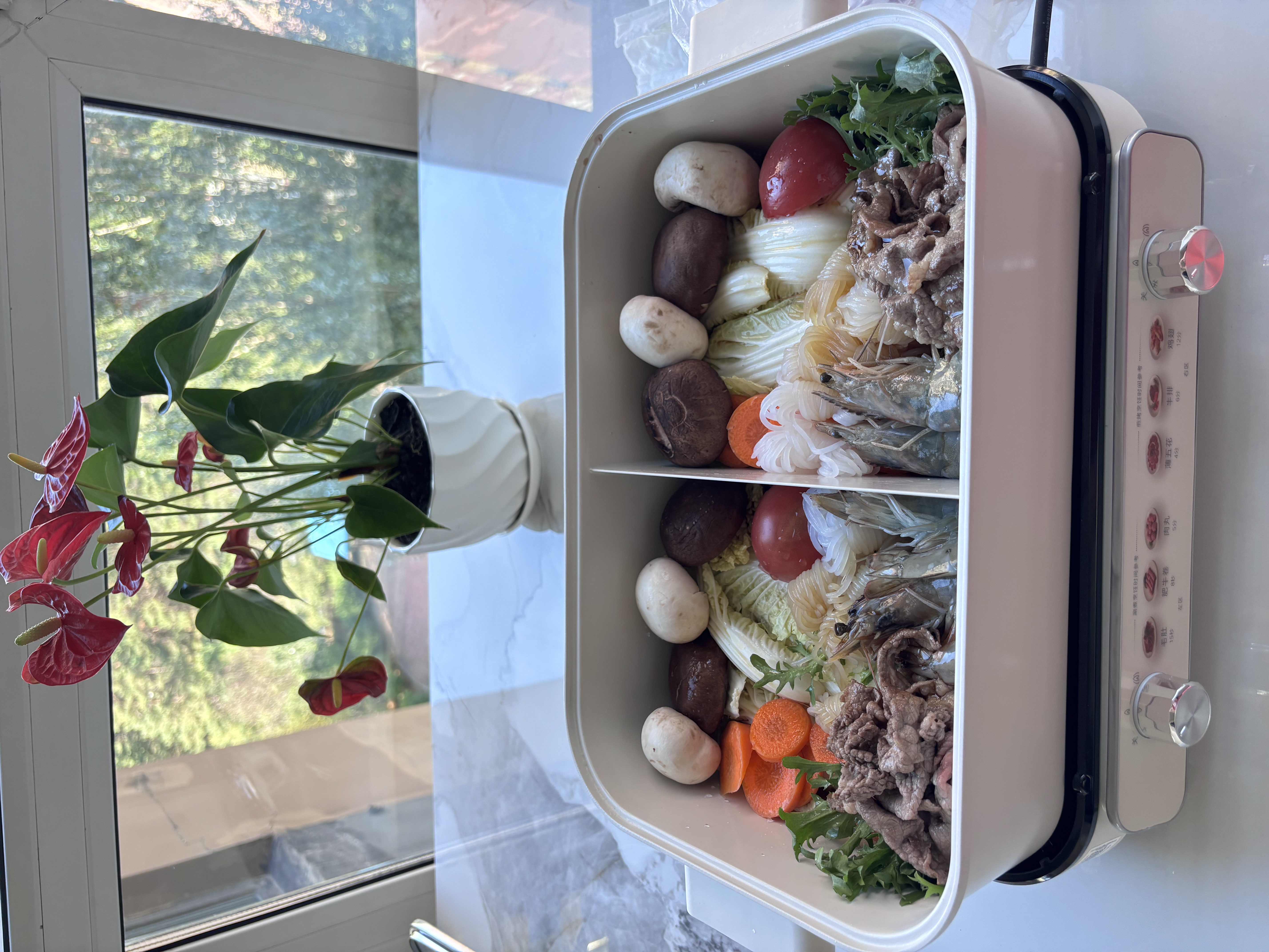美的（Midea）[升级款]电火锅鸳鸯锅烤肉锅火锅0氟涂层超薄速沸电火锅多功能锅料理锅分体6.5L多用途锅DLS3322R2 实拍图