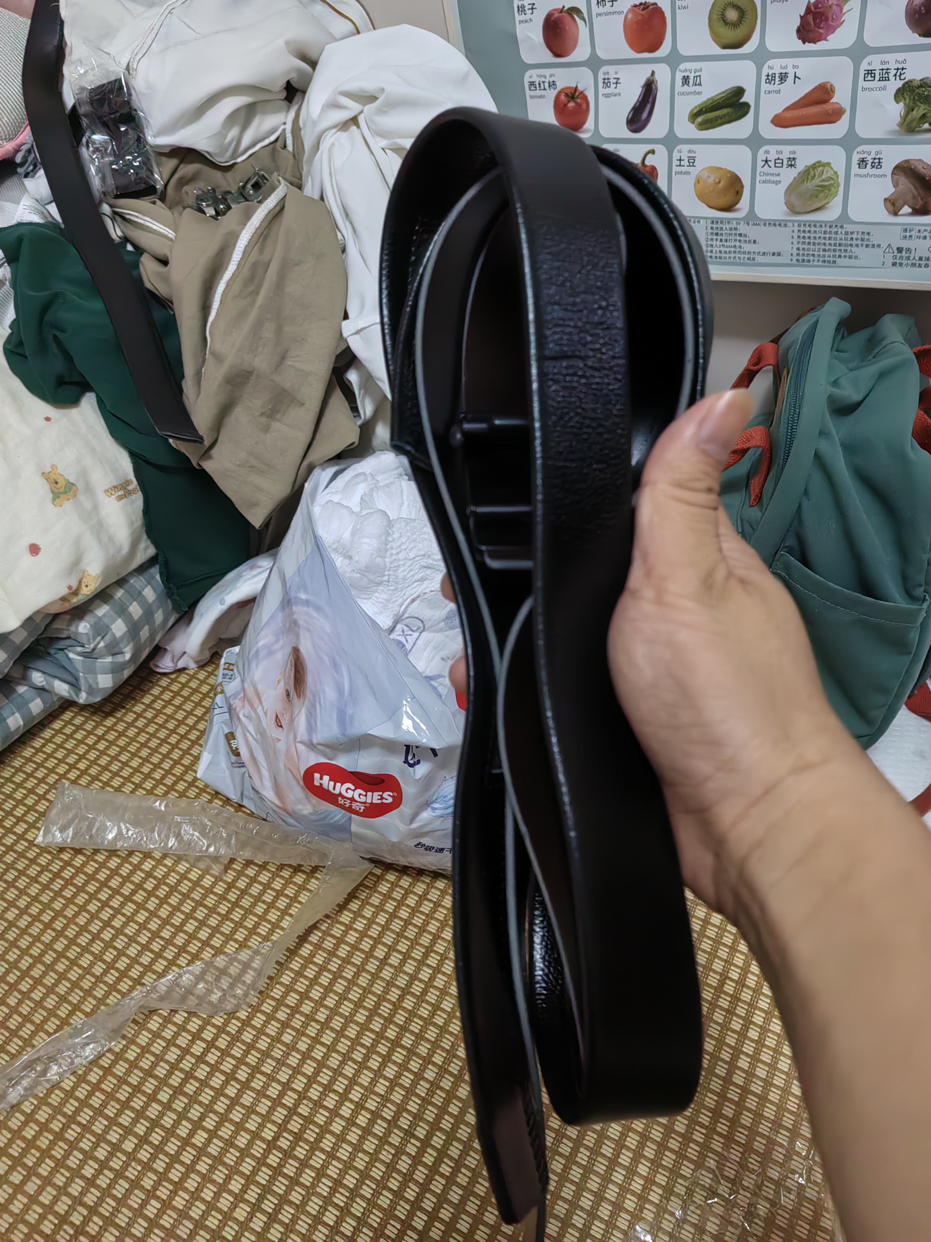 皮带男士软皮自动扣皮腰带中年裤带无牙无孔腰间耐磨 黑色枪扣 130cm 实拍图
