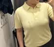 优衣库棉莫代尔混纺POLO领针织衫/短袖女装484607 42 浅黄色 XL 实拍图