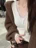 拉夏贝尔韩系蕾丝花边长袖T恤女春秋新款修身内搭温柔可外穿上衣 白色 XL 实拍图