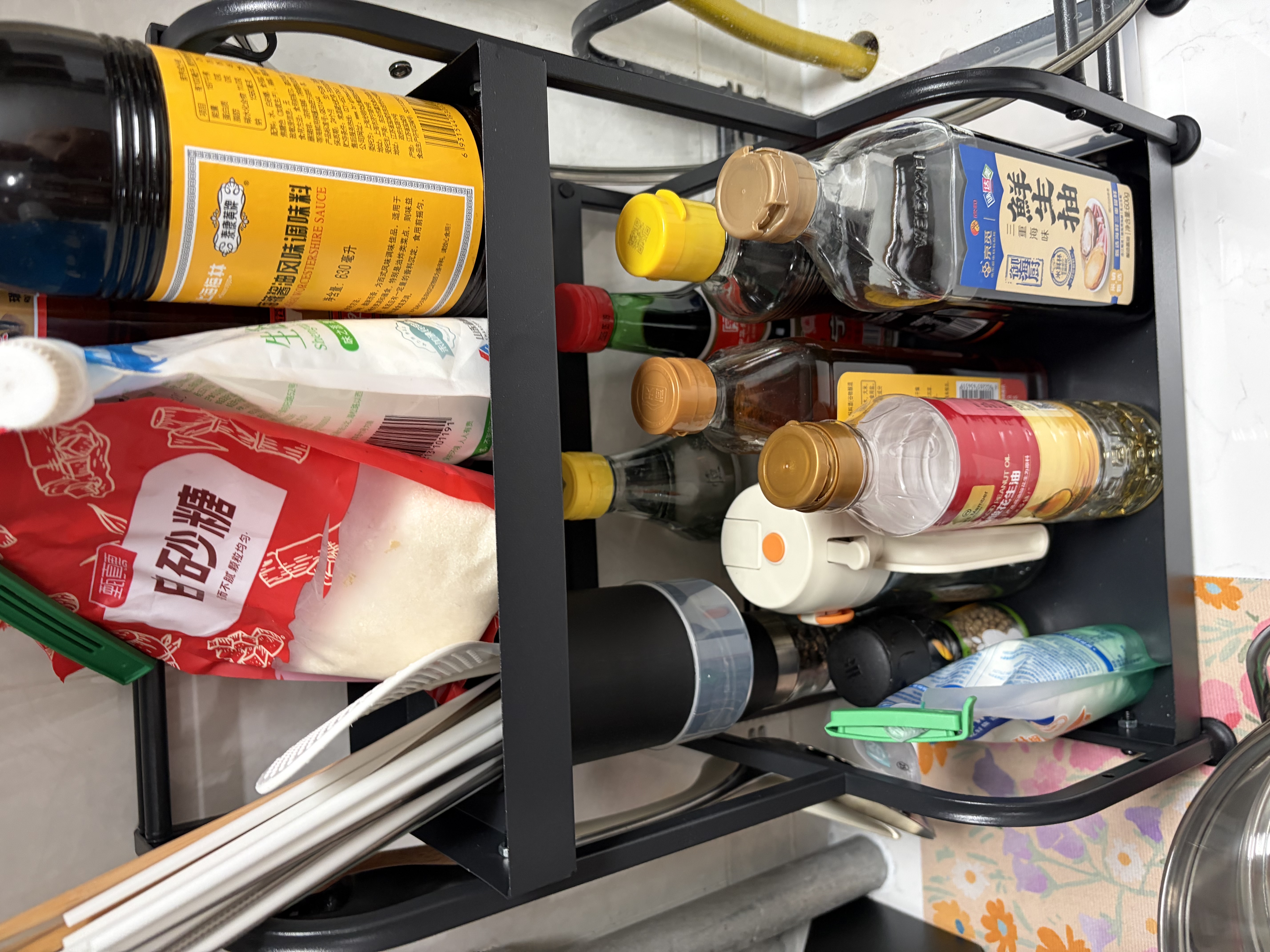佳帮手厨房用具置物架调料架台面多功能收纳储物架双层30cm带砧板架筷筒 实拍图