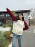 回力卫衣外套女2026新款春秋款撞色美式复古初中生连帽开衫高级感春装 实拍图