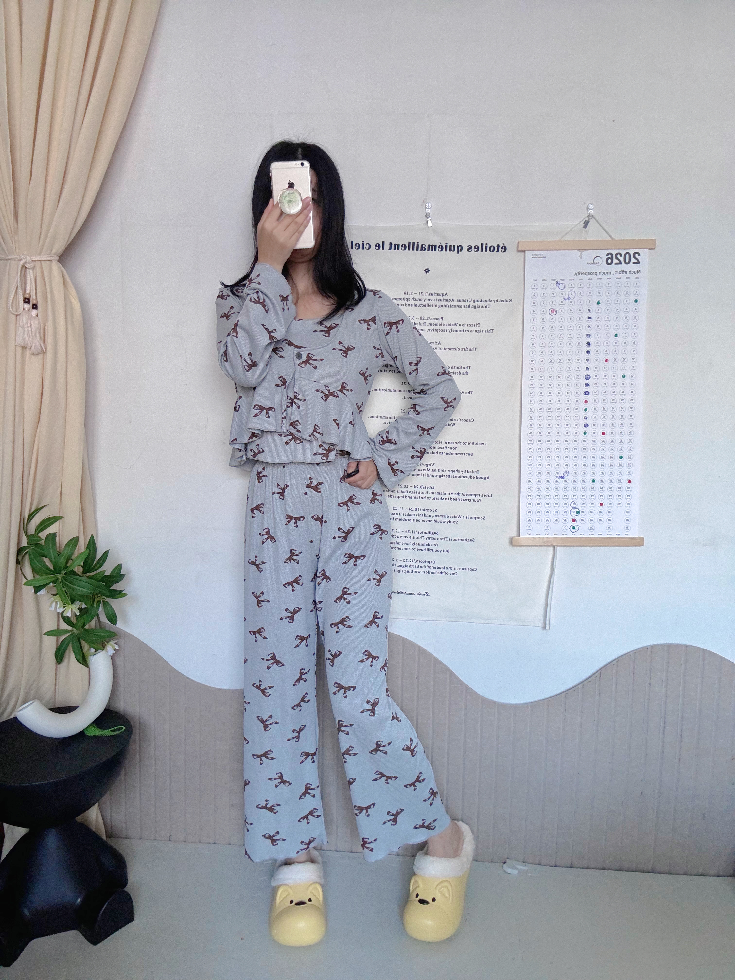 朴西冬季防水西高地小狗可爱卡通棉拖鞋女 黄色40-41 实拍图