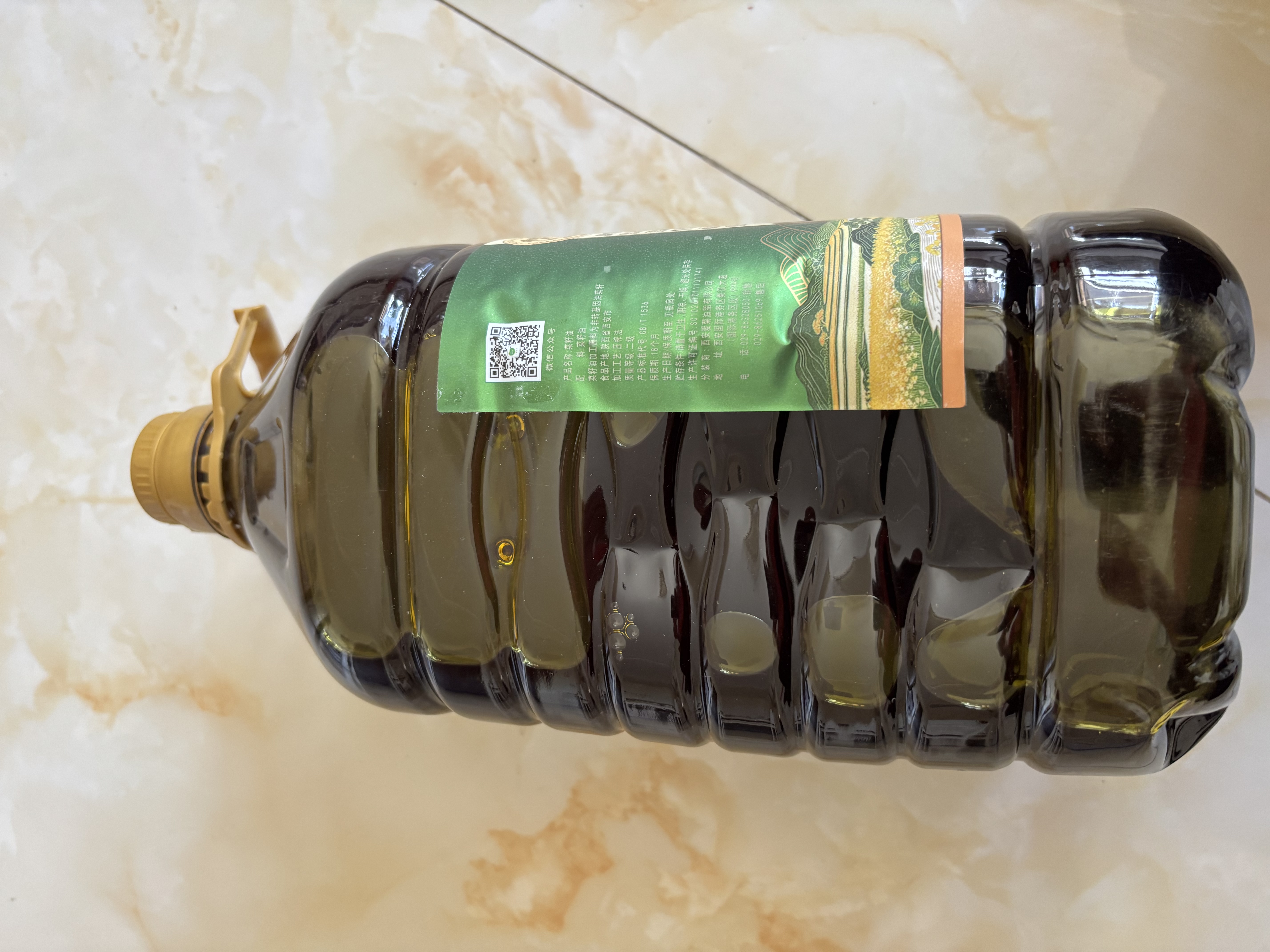 爱菊秦龙【保真菜籽油】低芥酸非转基因 物理压榨食用油菜籽油5L 实拍图