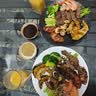 传旗 陶瓷餐盘 日式西餐盘 牛肉水果大平盘 10英寸 磨砂白 实拍图