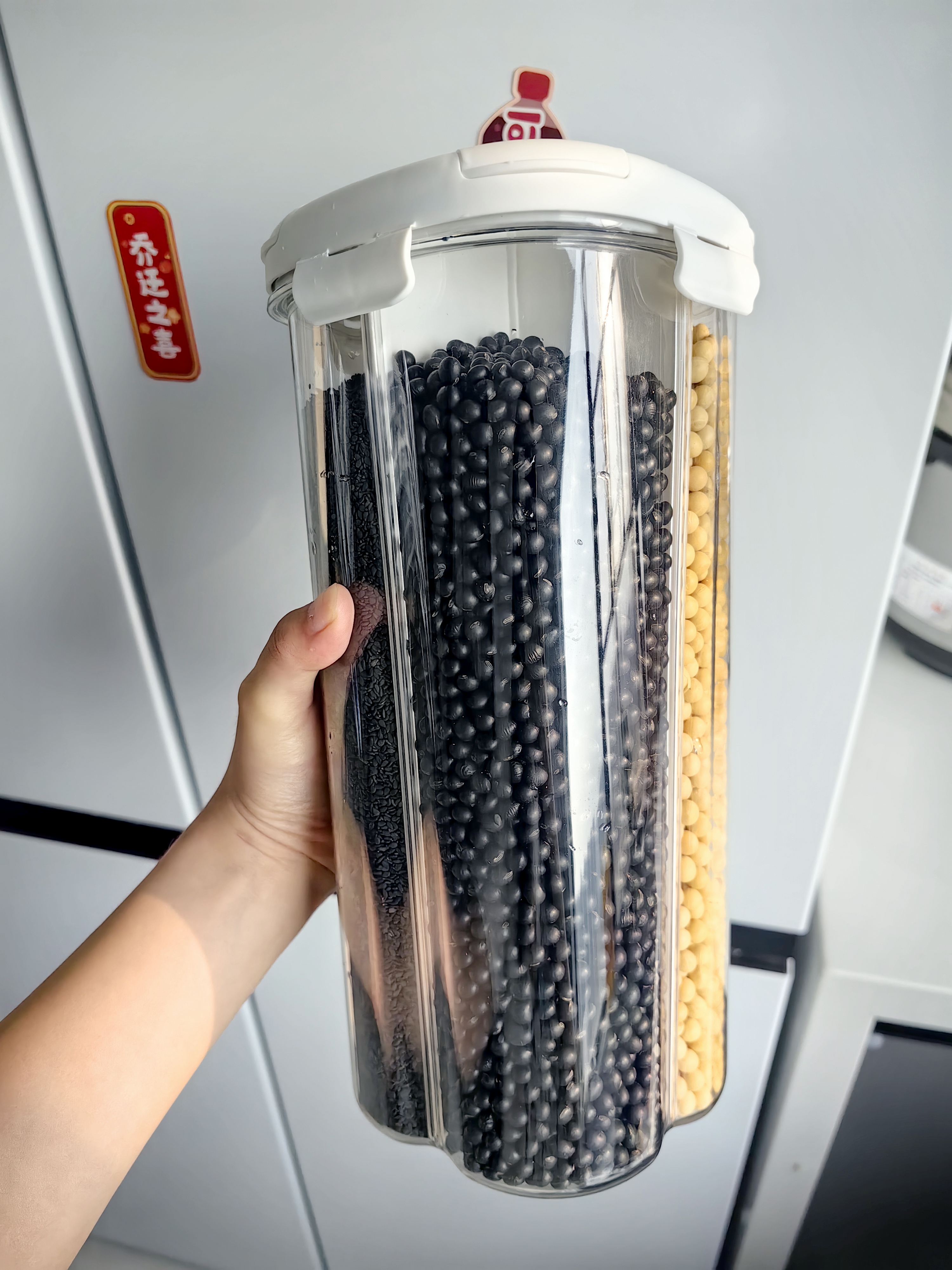 拜杰密封罐五谷杂粮收纳盒食品级米桶谷物储物罐豆子储存容器四分格 实拍图
