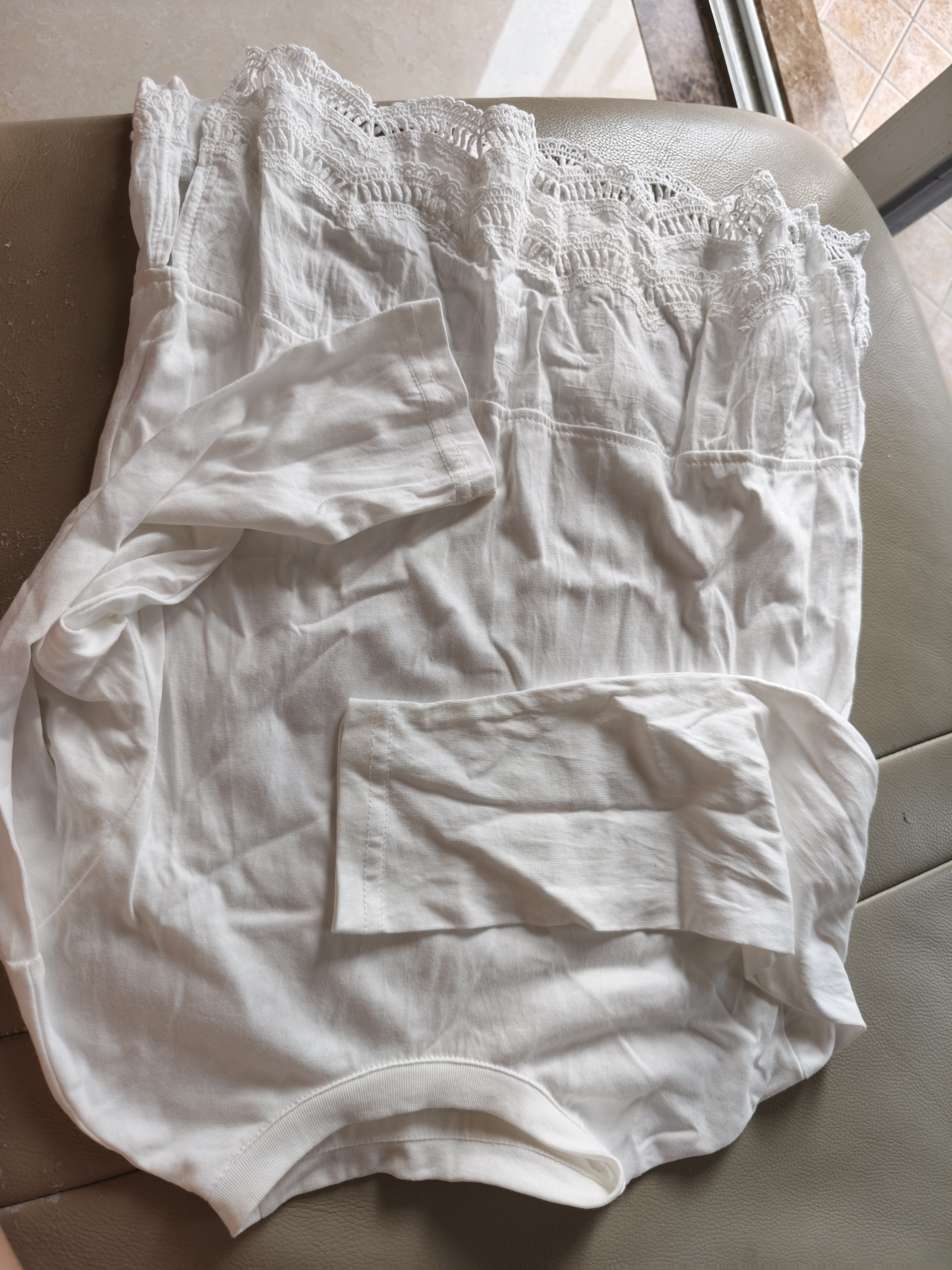 布丁哈鲁【100%棉】女童拼接花边下摆T恤秋季中大童休闲百搭纯棉长袖T恤潮 实拍图