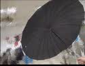天堂伞 双人雨伞直柄 大号半自动雨伞16骨加固抗风拒水 云炭黑 实拍图