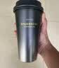 星巴克（Starbucks）杯子 咖啡宝藏系列 高颜值黑色不锈钢保温杯 男女士送礼礼物礼物 黑白渐变不锈钢桌面杯430ml 实拍图