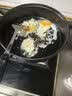 铸彩平底锅煎锅 铸铁加厚加深生铁饼铛无涂层家用水煎包烙饼铛煎锅 木柄双耳煎锅32cm（无盖） 32cm 实拍图