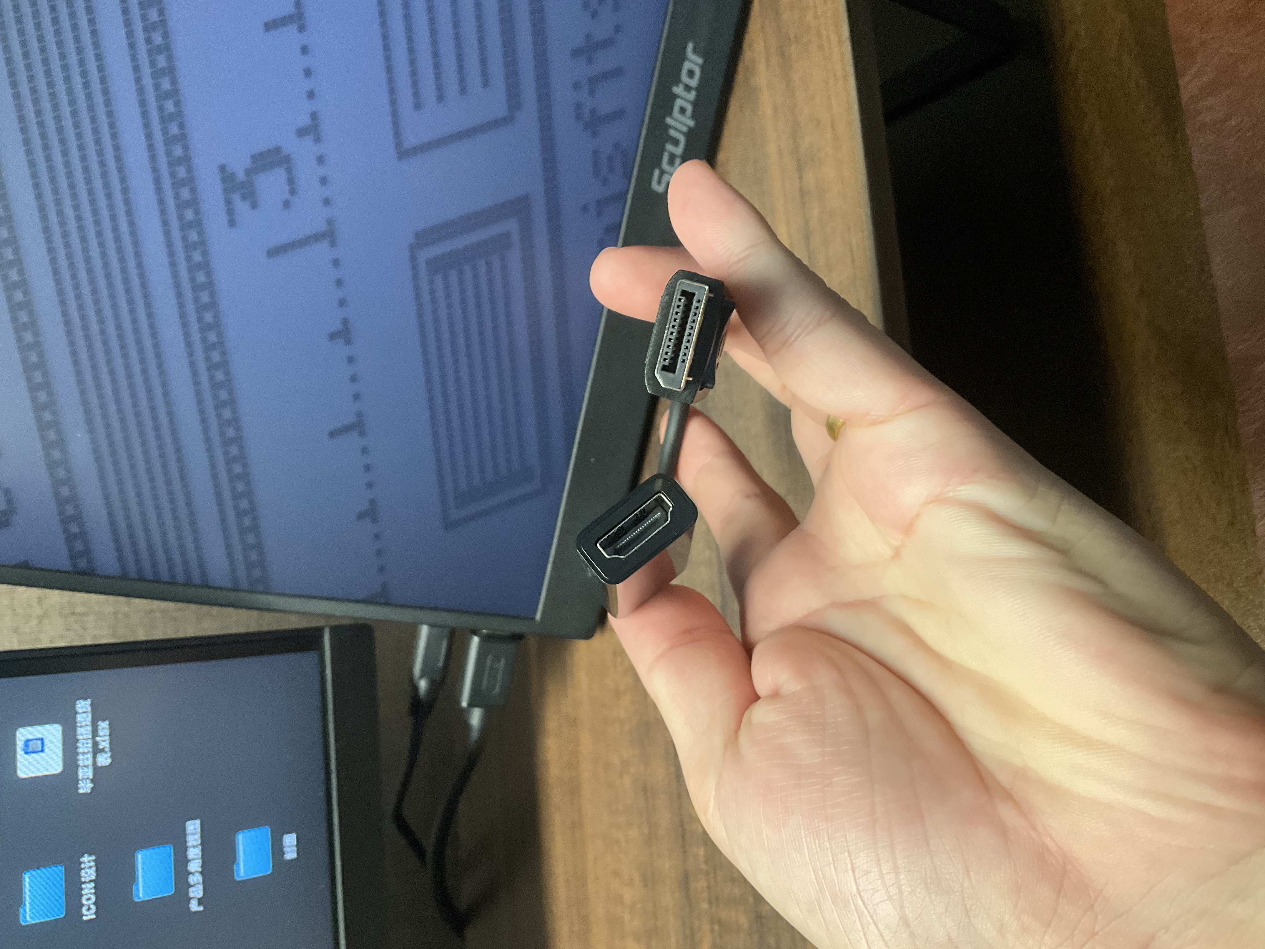 毕亚兹DP转HDMI转接头4K60Hz高清DisplayPort公对母视频转换器 适用电脑显卡台式机接显示器连接线 实拍图