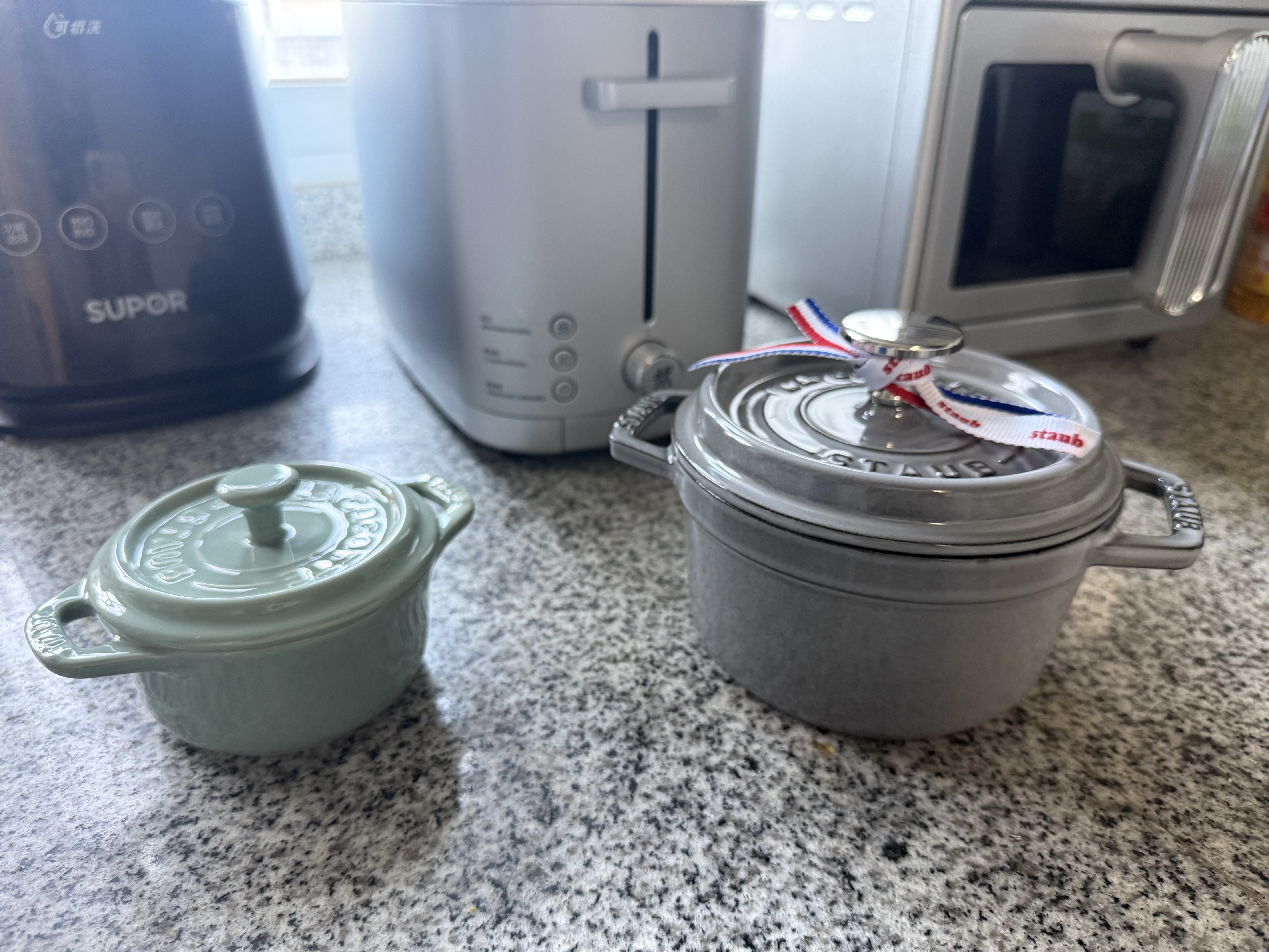 珐宝（staub） 陶瓷小碗蒸蛋碗布丁碗甜品碗宝宝辅食碗炖盅炖汤盅饭碗带盖 圆形小盅尤加利绿10cm 实拍图
