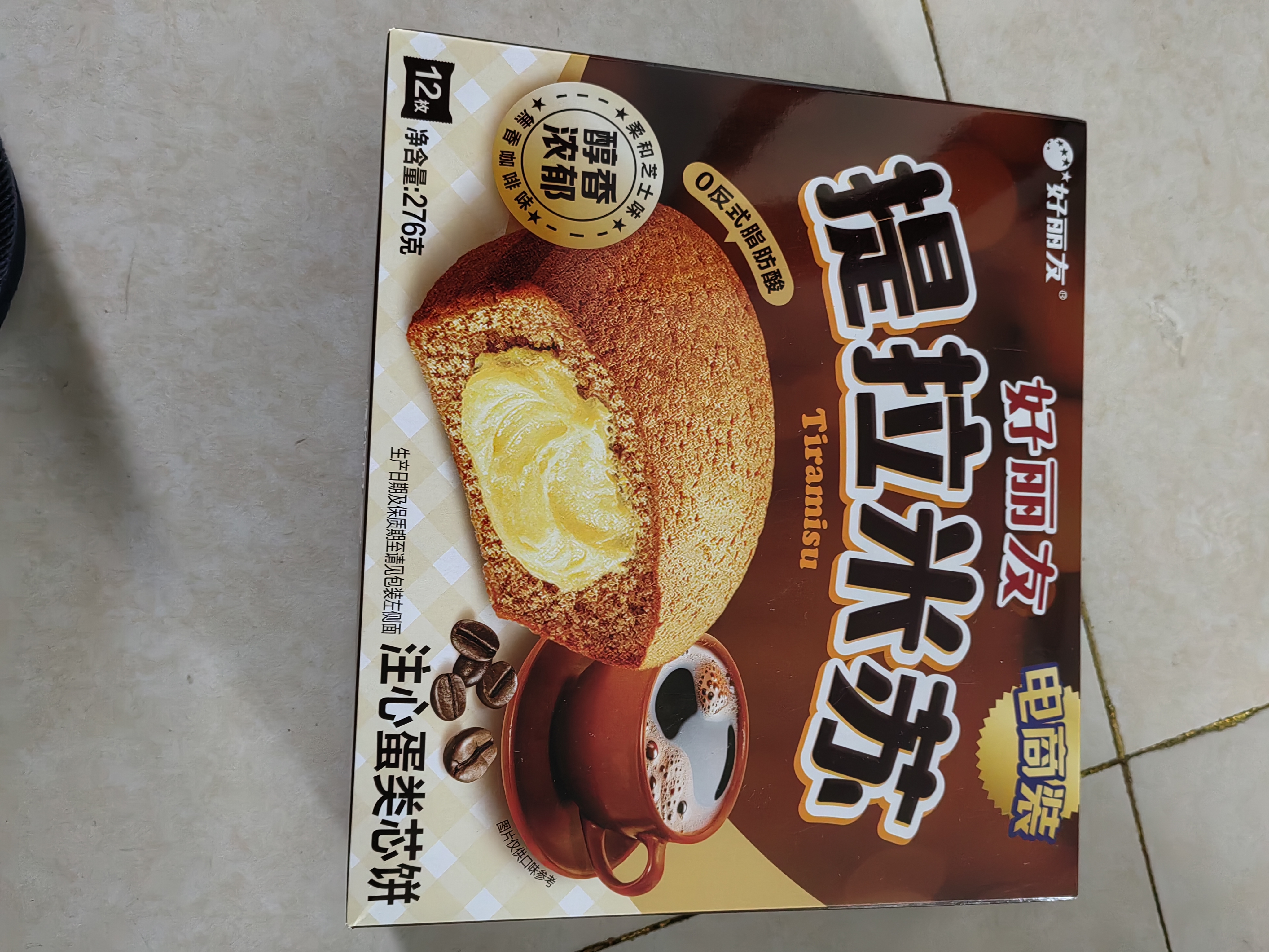 好丽友（ORION）提拉米苏12枚276g/盒 休闲零食营养早餐夹心面包下午茶糕点点心 实拍图