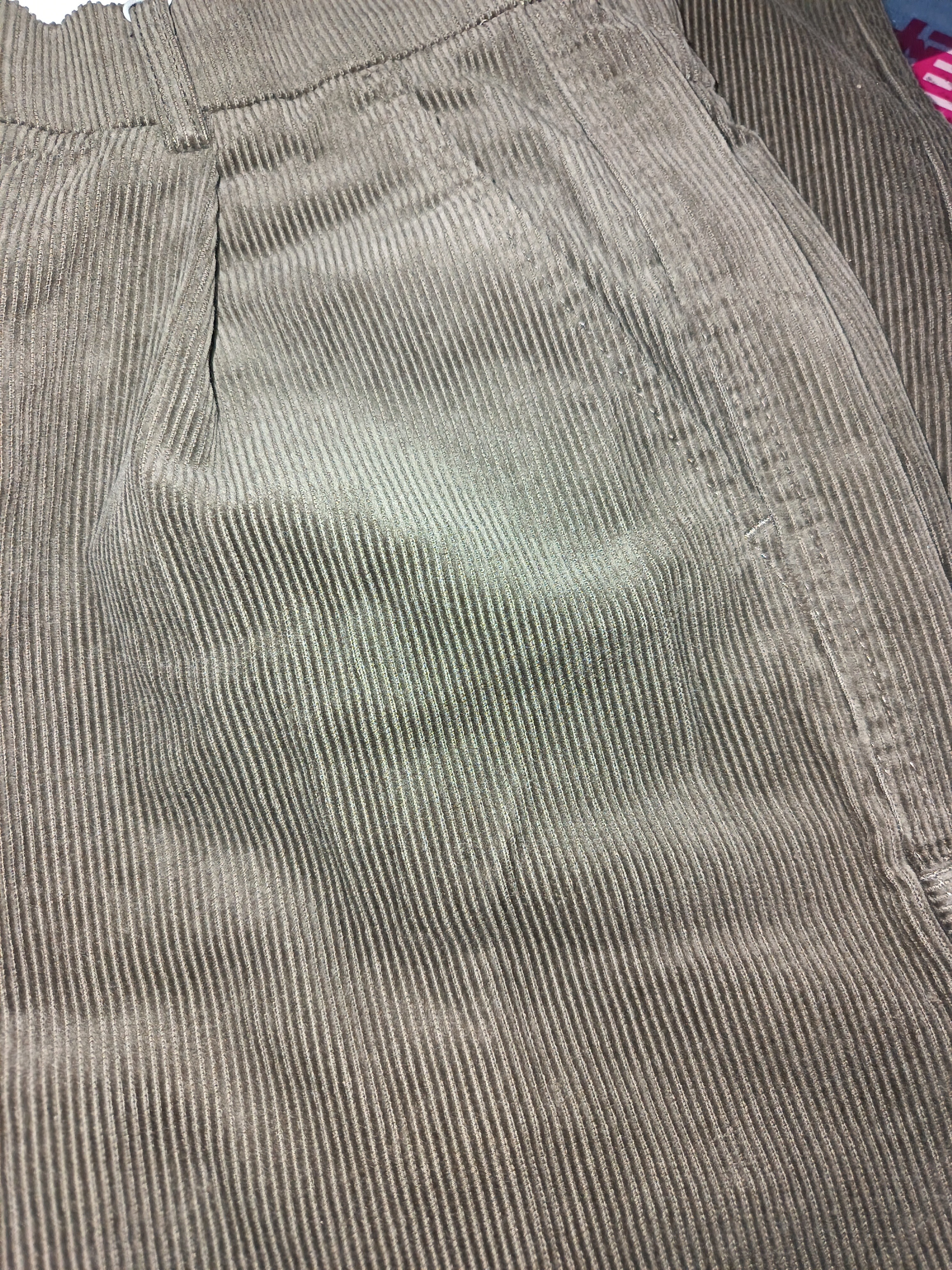 森马（Semir）休闲裤女冬纯棉灯芯绒半松紧腰打褶宽松阔腿裤工装裤101724127004 实拍图