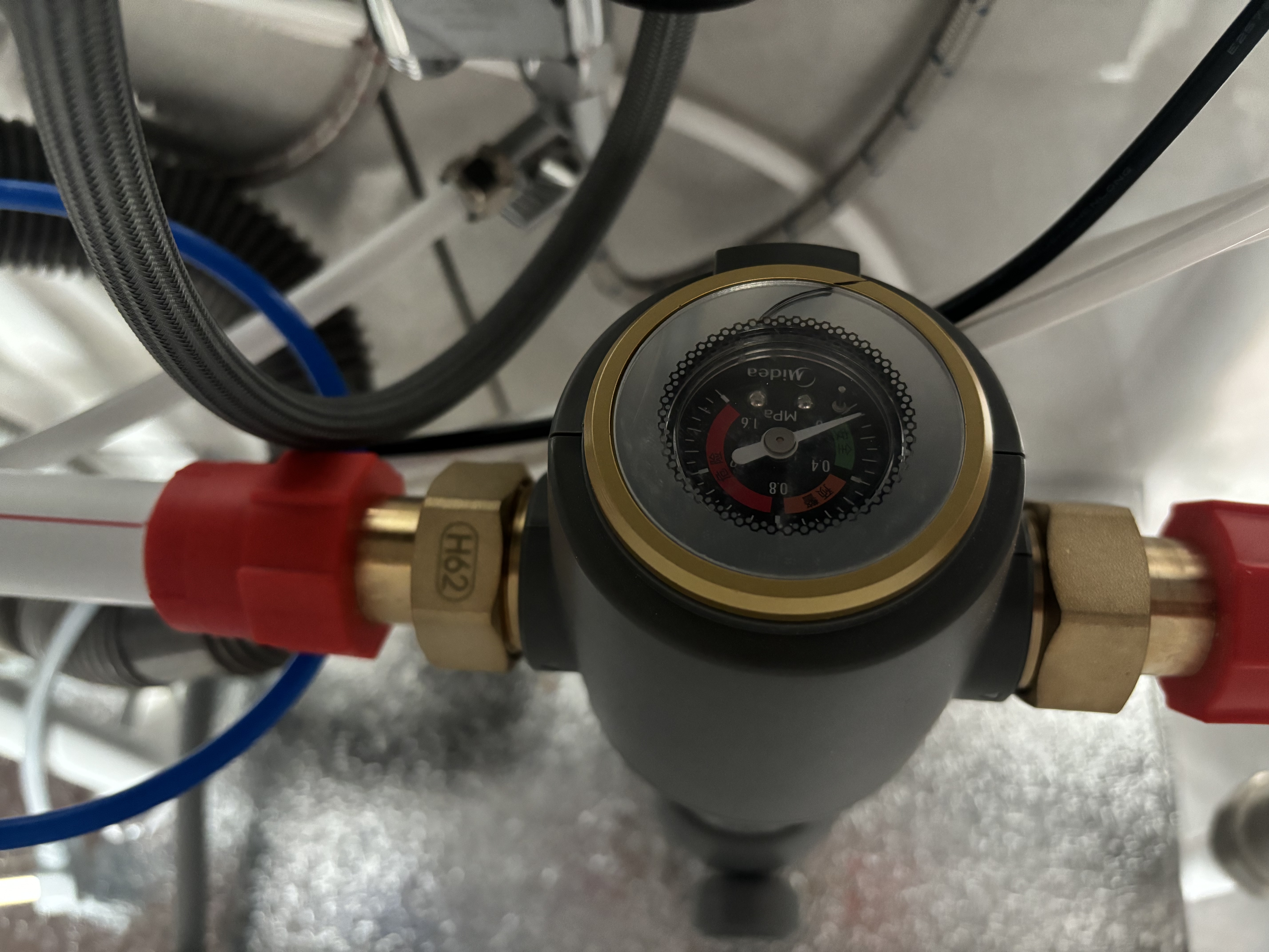 美的（Midea）前置过滤器家用全屋前置滤水器自动反冲洗防爆自来水管道净水过滤器QZBW20S-12带压力表15T免换芯 实拍图