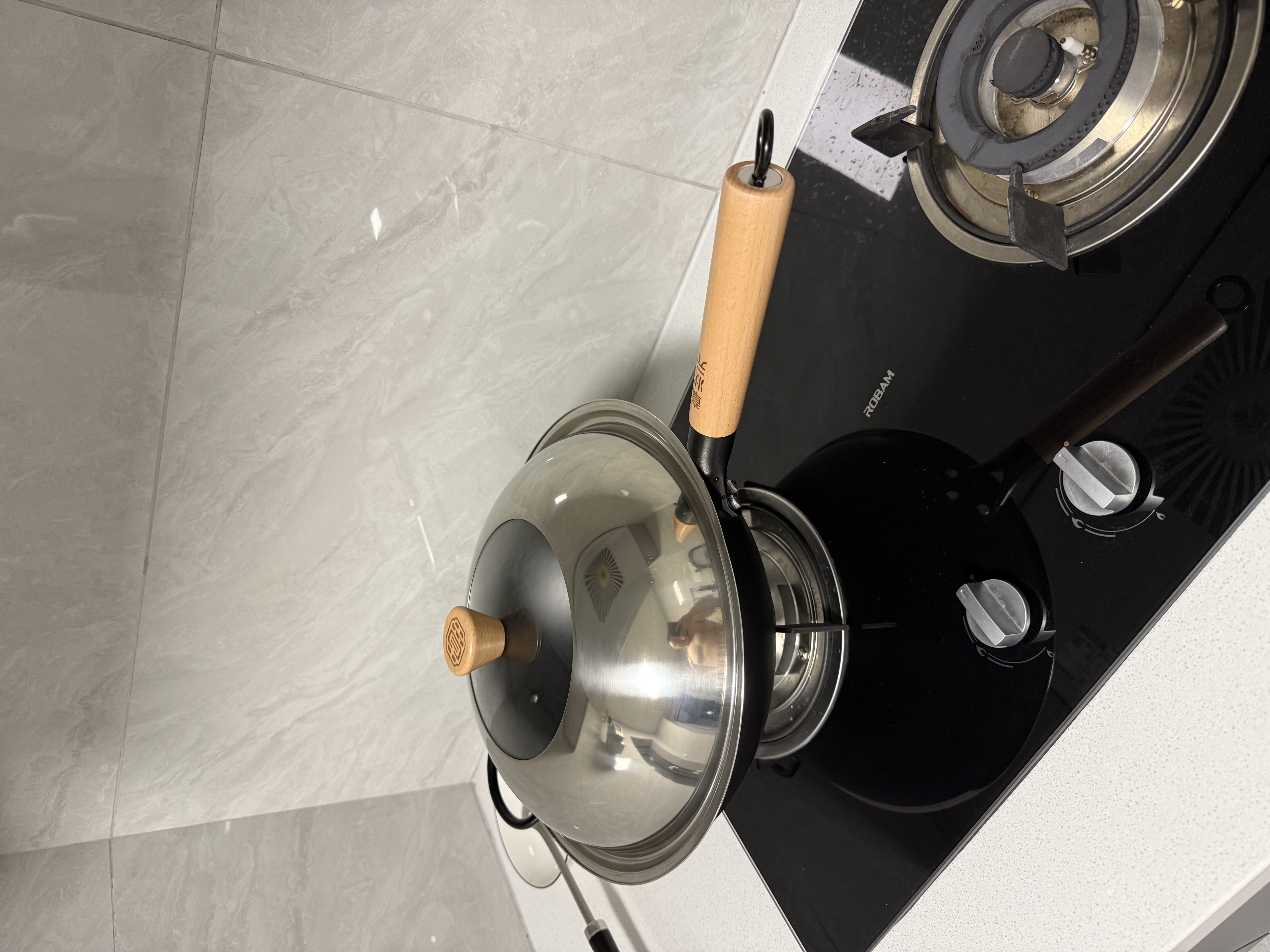 章状元章丘炒锅铁锅无涂层家用不粘锅已开锅传统精铁老式炒菜锅燃气灶 32cm大师款带耳（盖子铲子） 32cm 实拍图