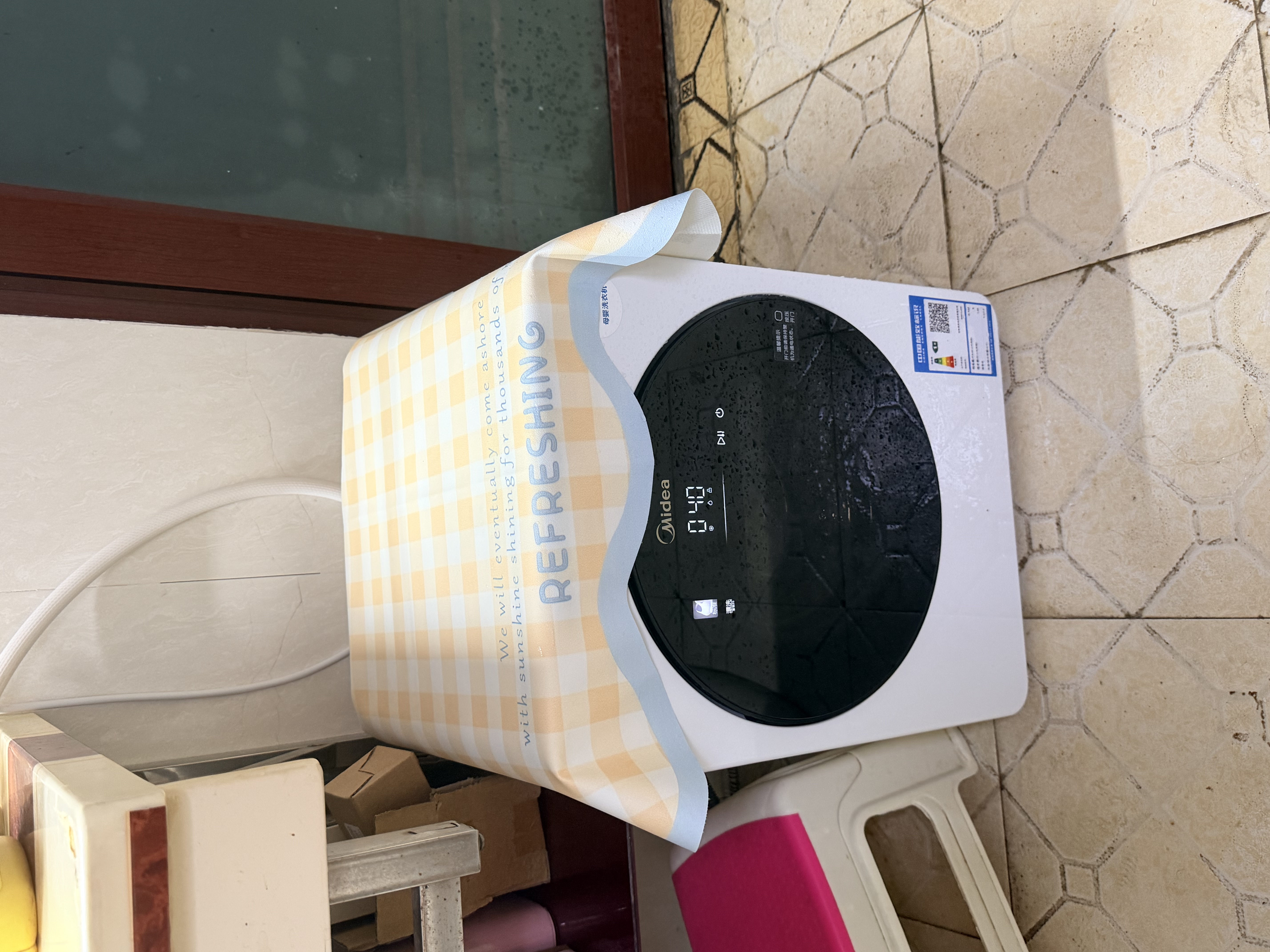 美的（Midea）迷你全自动滚筒洗衣机家用波轮内衣洗婴儿小型专业除菌螨洗衣机 超高洗净比 官方旗舰政府补贴 【1.2KG云初Y2】热风速烘+自动投放洗涤剂 实拍图