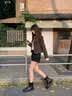 ZHR则则厚底短靴女冬加绒通勤百搭增高女靴马丁靴英伦风靴子女瘦瘦靴 实拍图