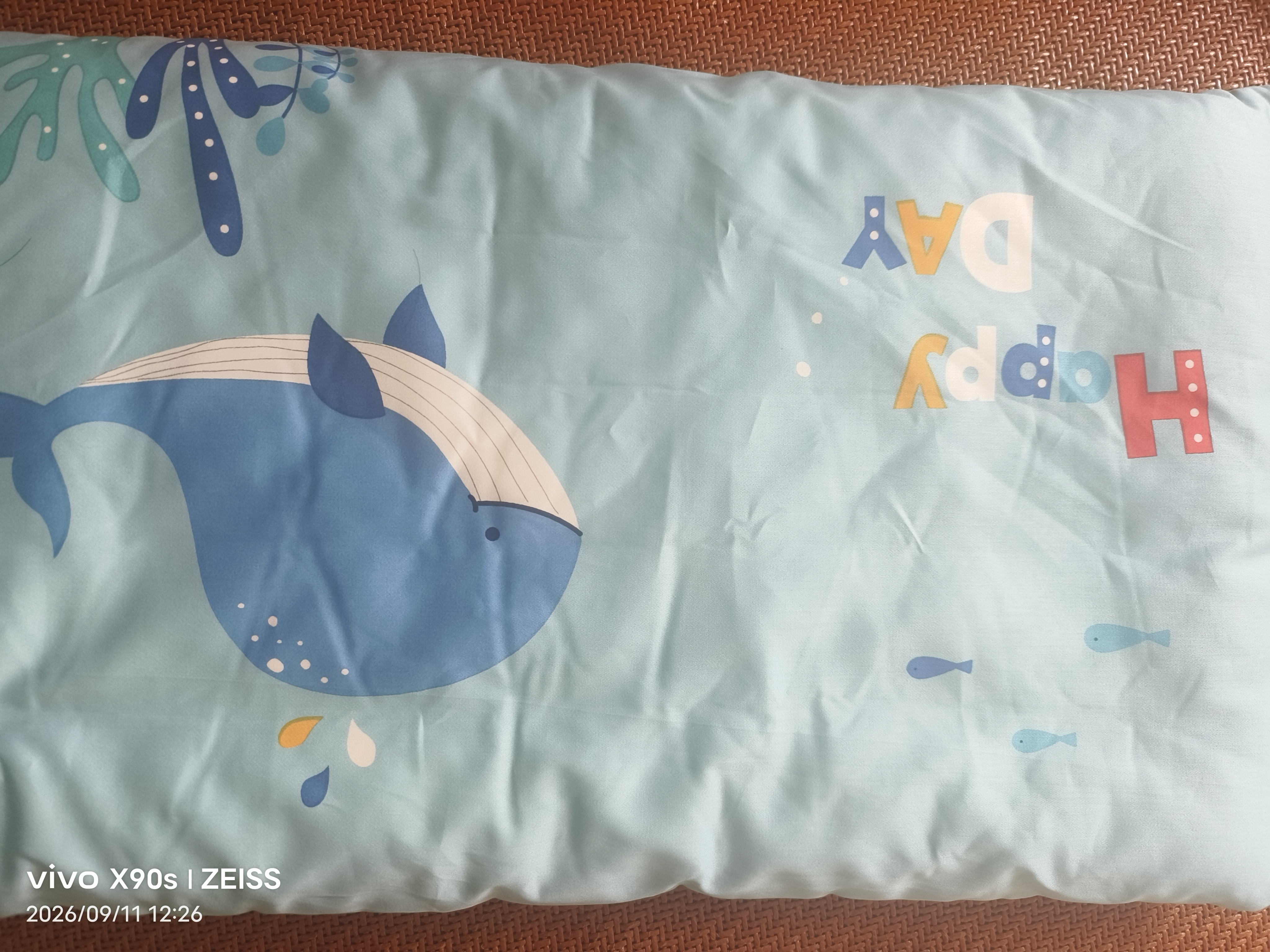 水星家纺水星宝贝婴儿枕头儿童枕头宝宝枕0-1-3-6岁幼儿园小学生小孩枕头 海蓝色 35cm×58cm×3.5cm 实拍图