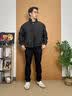 主意范（ZHUYIFAN）夹克男飞行员春秋cleanfit休闲整套立领棒球服外套短款工装冲锋衣 黑色夹克 L 110-130斤 实拍图