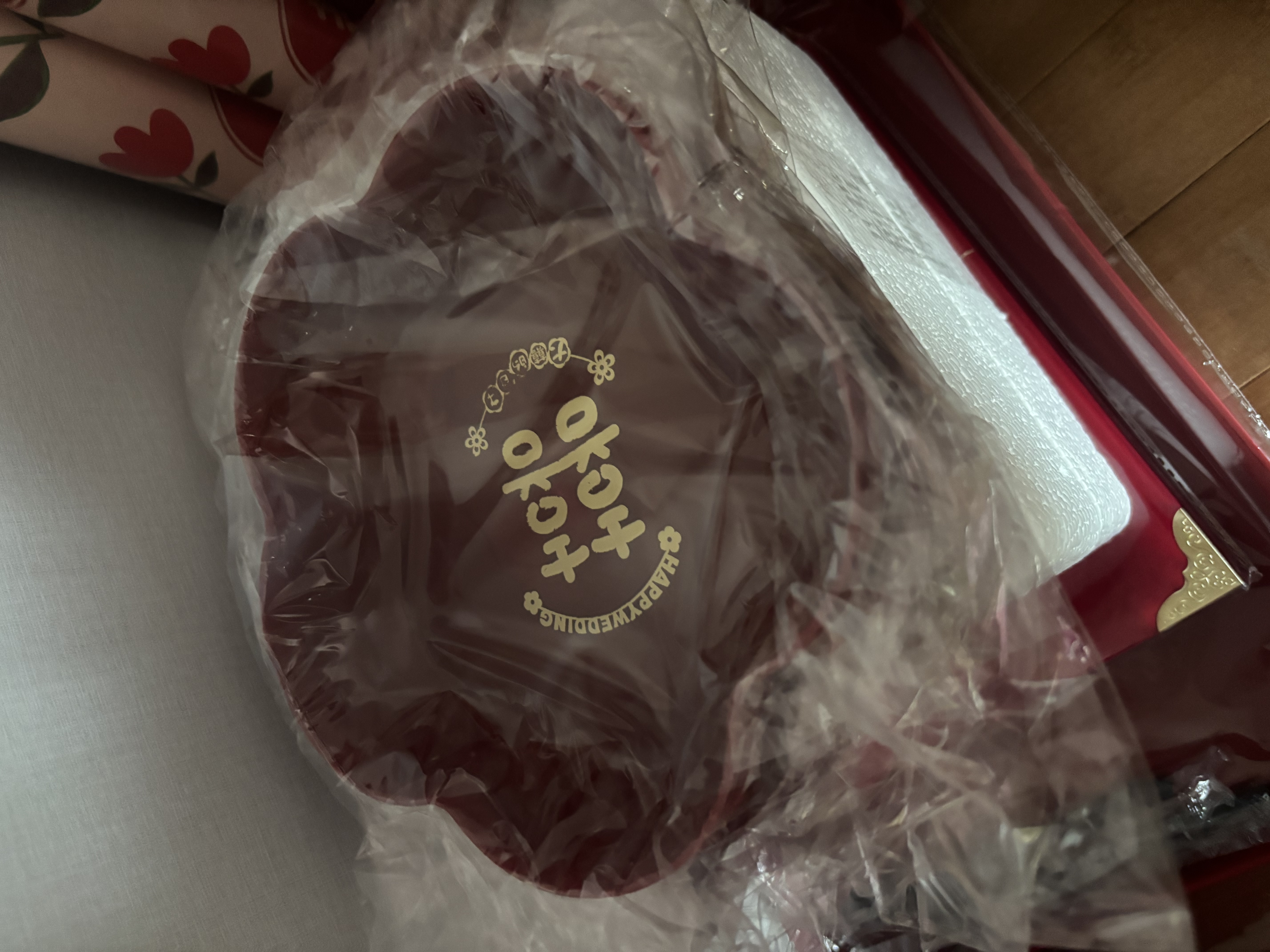 仕彩 结婚喜字糖果盘花形干果盘婚庆用品婚房布置婚礼装饰品家用2个装 实拍图