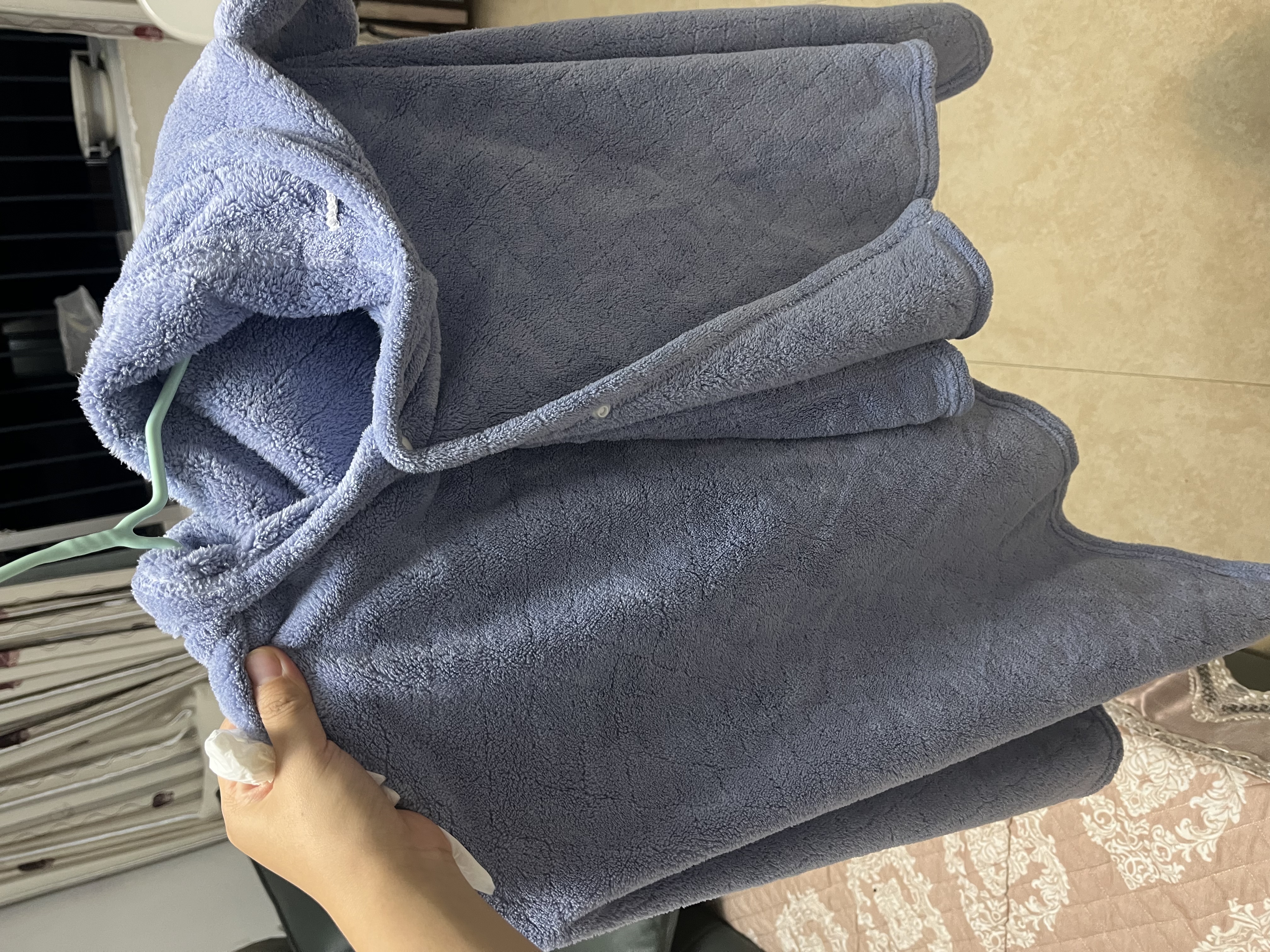 欧孕（OUYUN）婴儿浴巾珊瑚绒速干儿童斗篷浴袍带帽 宝宝洗澡浴衣 大象135*65 实拍图