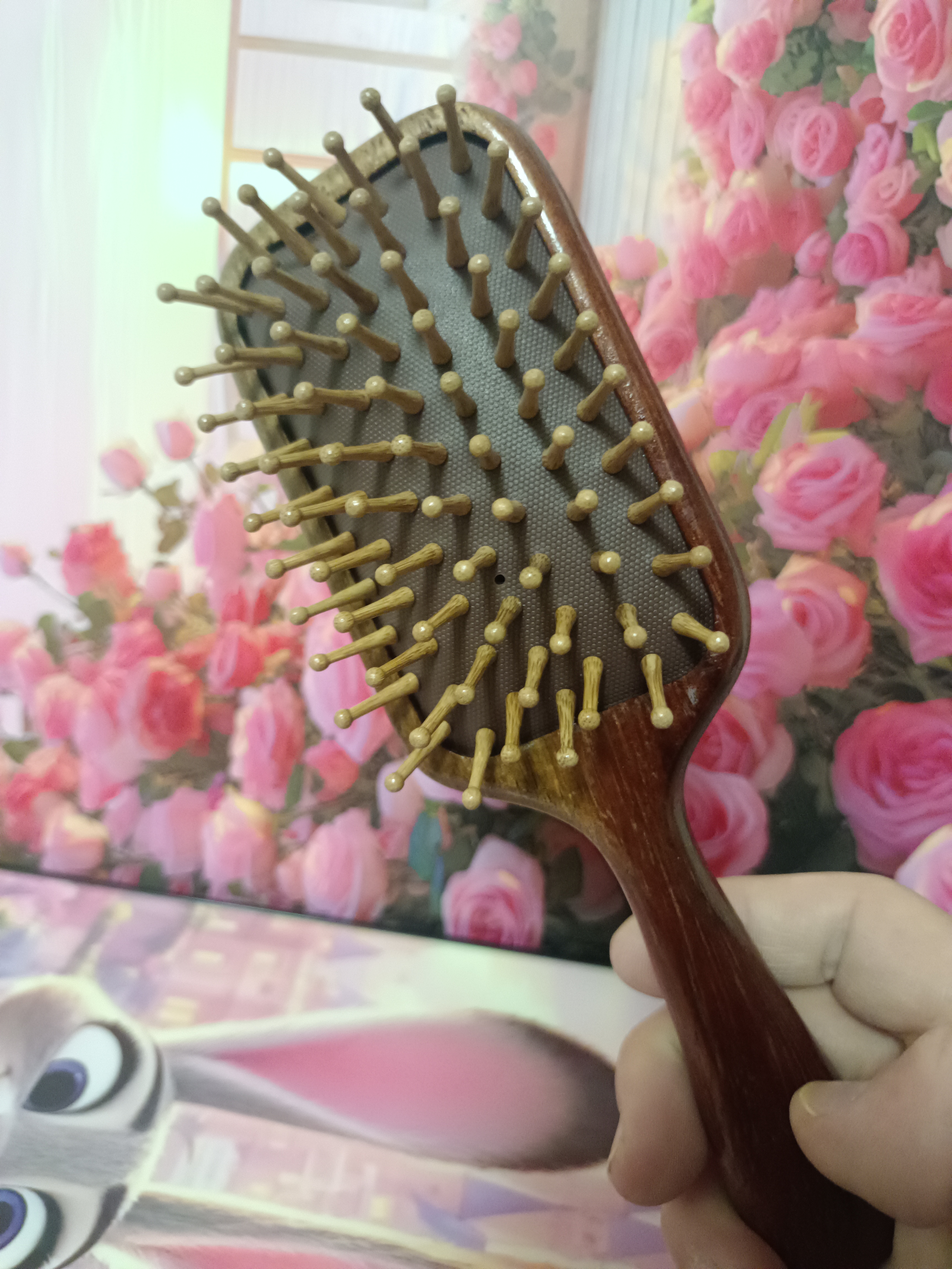 佰萃莱金丝檀木气垫梳子头皮按摩梳经络女气囊蓬松造型男养发头部保健梳 实拍图