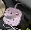 公牛（BULL）20W PD苹果快充插座/插线板/插排/排插/拖线板 复古插座 3usb+2位五孔全长1.5米GN-R602KQ樱花粉 实拍图