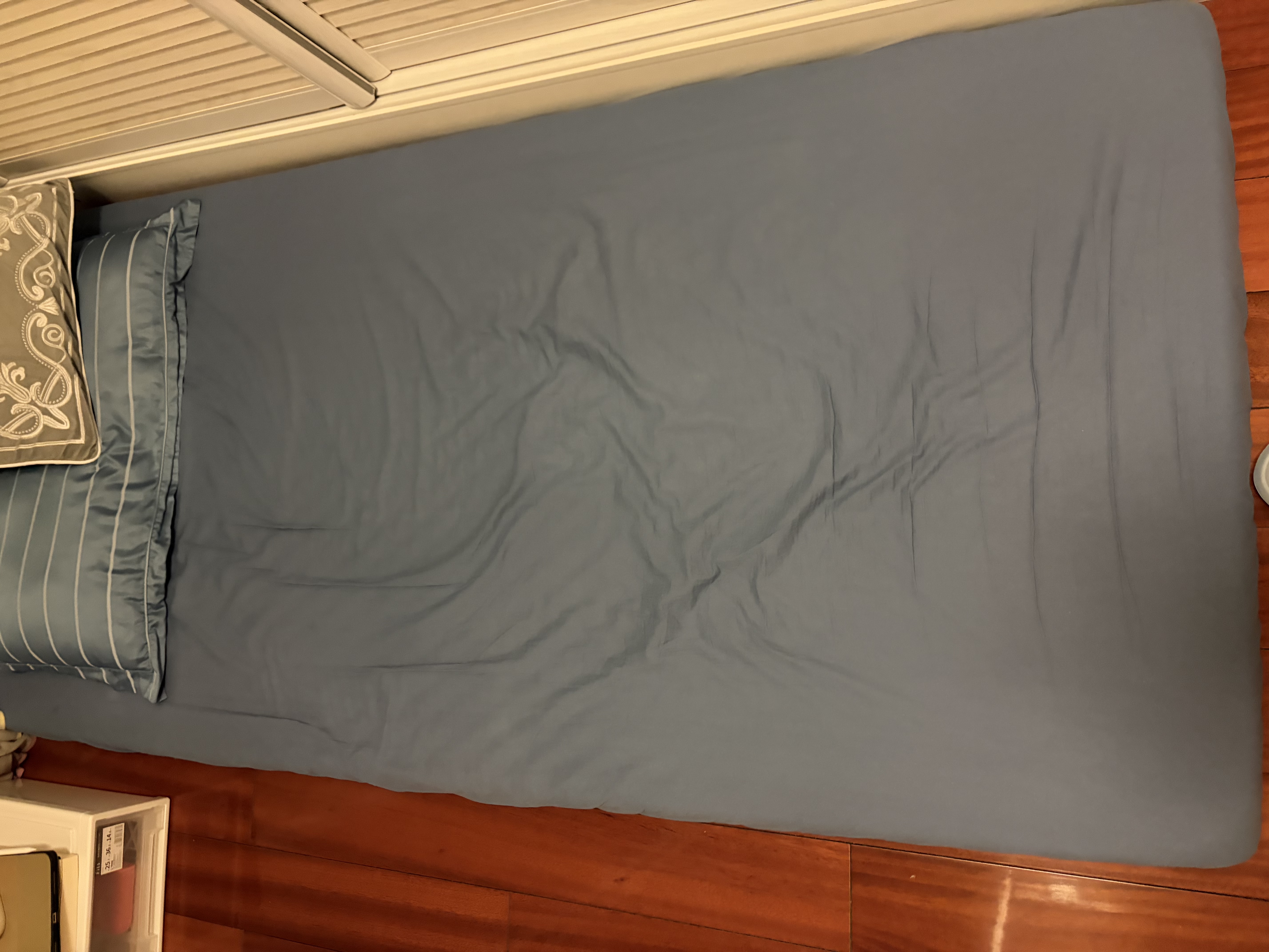 无印良品A类全棉床笠单件 单人学生宿舍0.9x1.9米床罩床垫保护罩 实拍图