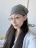 爱宝适月子帽春秋产后孕妇出院双层防风产妇帽睡眠帽堆堆帽灰色 M521 实拍图