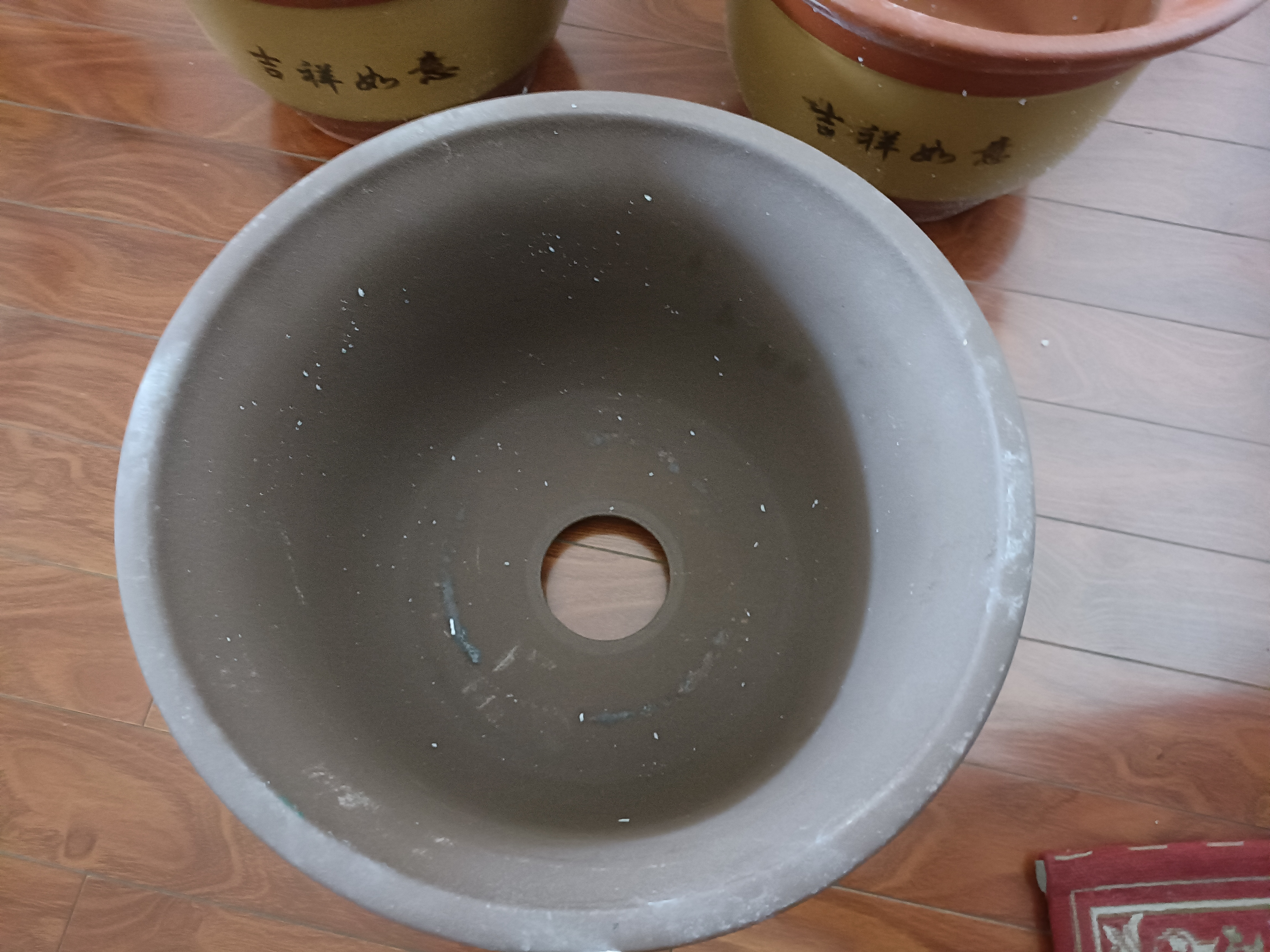 紫砂陶瓷花盆特大号花盆粗砂陶土大码陶瓷盆批发落地盆景花卉绿植 口径32cm 1个盆+托盘 实拍图