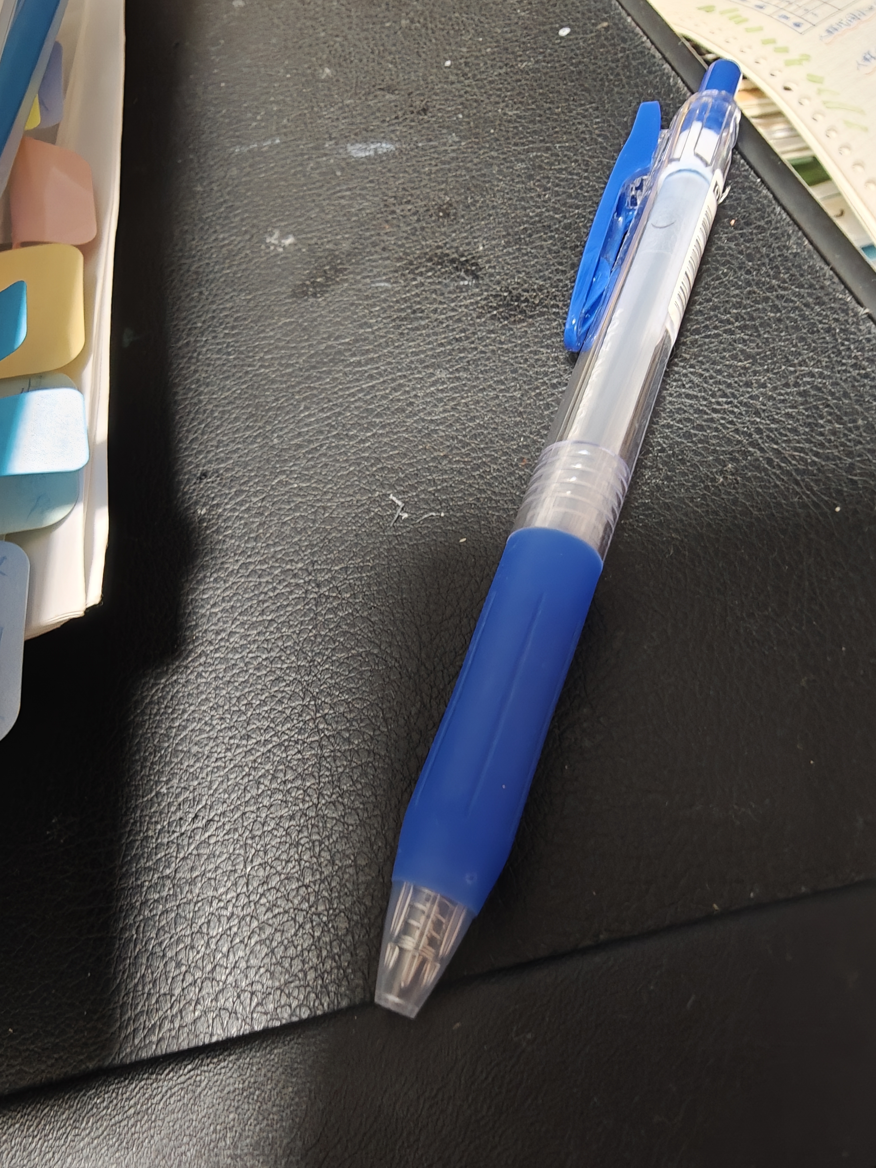 斑马牌（ZEBRA）JJ15 按动中性笔 签字笔 0.5mm子弹头啫喱笔水笔 学生彩色手账笔 蔚蓝色 实拍图