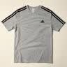 adidas纯棉休闲三条纹针织运动圆领正肩短袖T恤上衣男夏阿迪达斯   中麻灰   L 实拍图