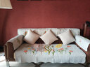 香芋谷色 刺绣花朵沙发垫手工绣花沙发垫盖布四季通用美式布艺坐垫 防尘沙发扶手巾 踏蝶 浅灰 160*110cm沙发垫-单片 实拍图