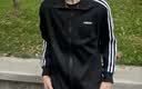 adidas休闲舒适三条纹立领夹克外套卫衣男装秋季阿迪达斯轻运动 黑色/白（推荐选大一码）   L 实拍图