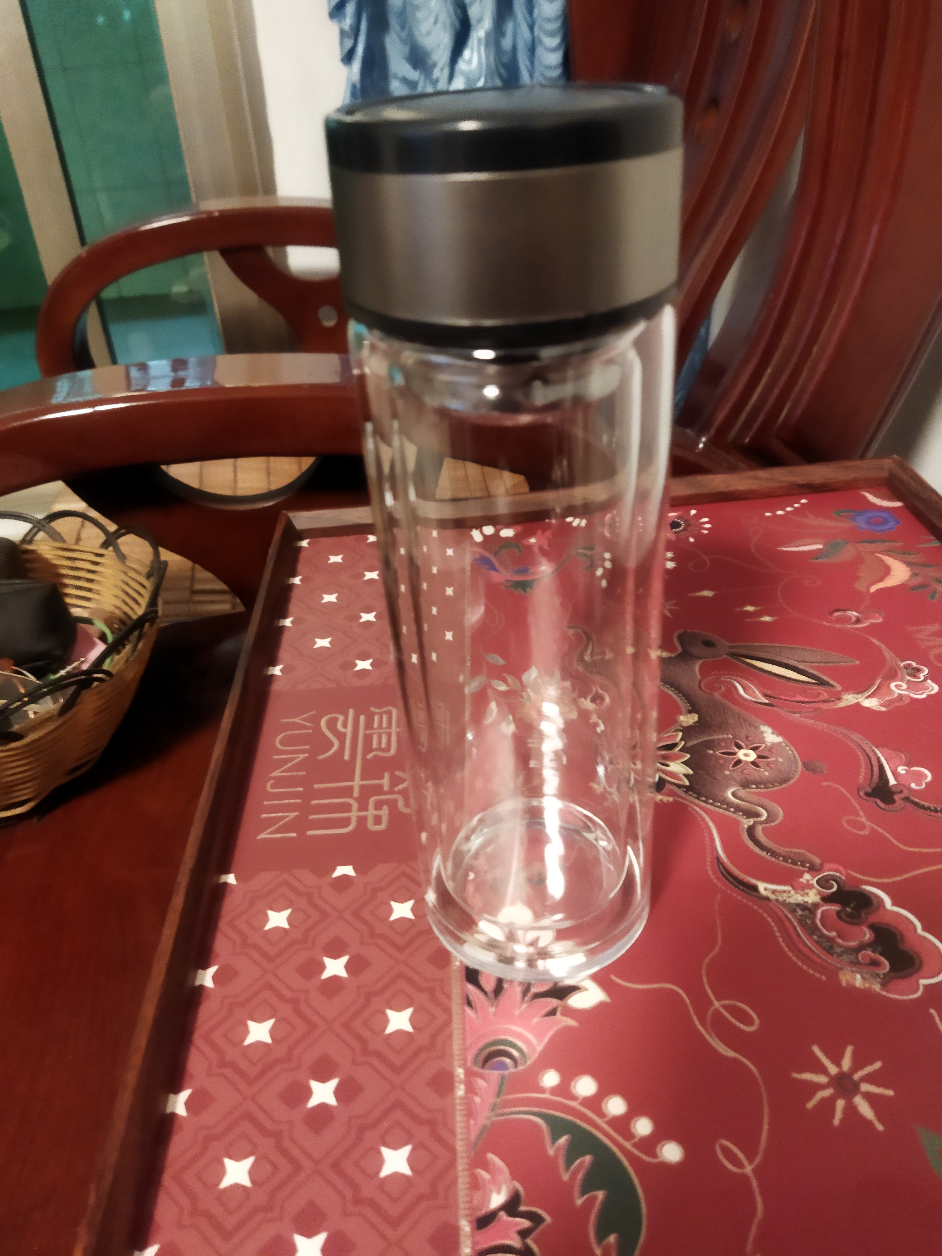 【京东物流配送】高硼硅双层玻璃杯大容量泡茶杯水杯子茶水分离杯 【双层加厚】茶杯350ml1只 实拍图