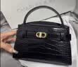 CHARLES&KEITH鳄鱼纹凯莉包手提斜挎婚包包女包生日礼物送女友CK2-50270880-1 Black黑色 S 实拍图