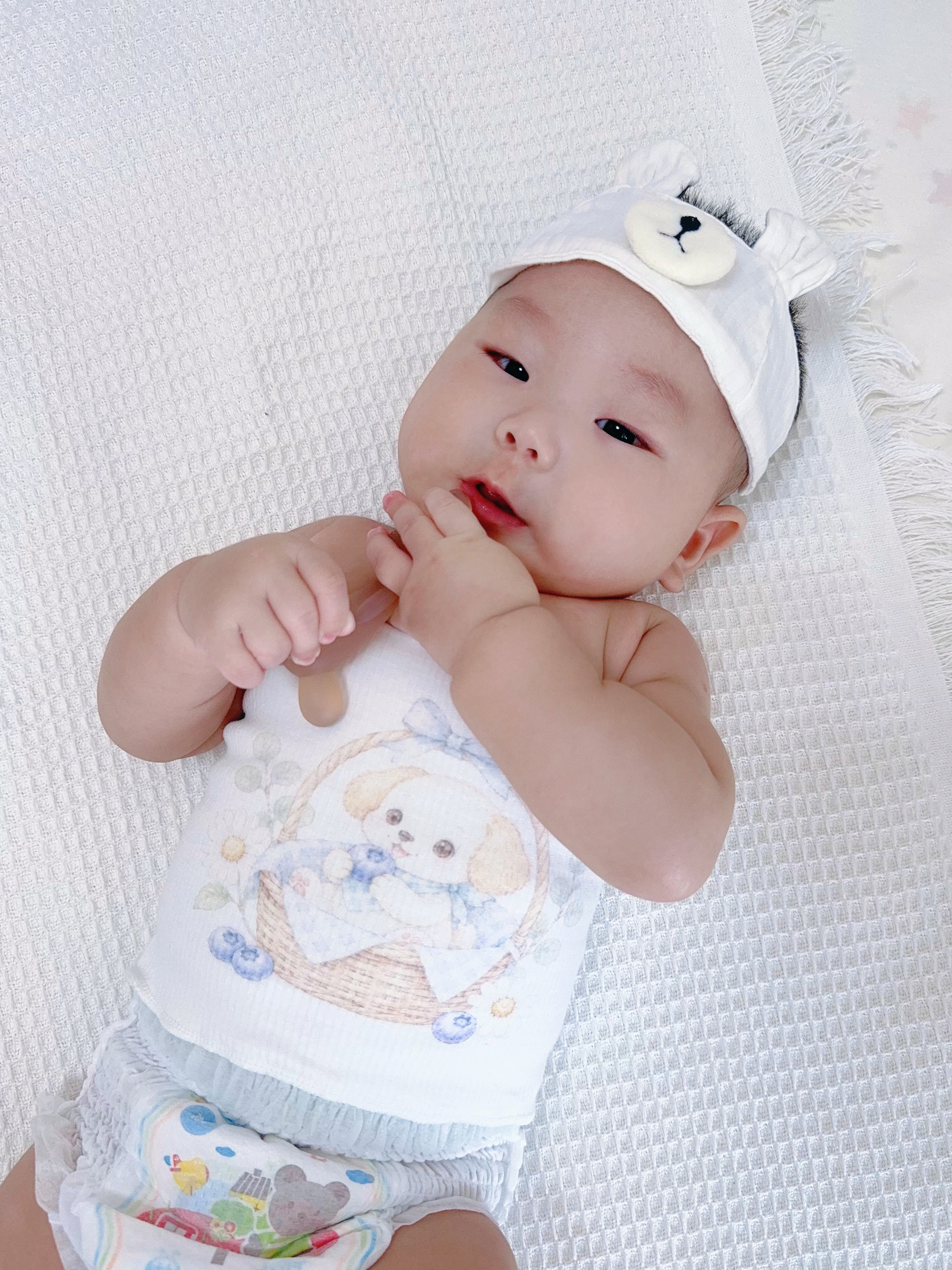 爱宝适婴儿肚围双层宝宝护肚围护脐腹围新生儿睡觉防着凉小狗2条装S941 实拍图