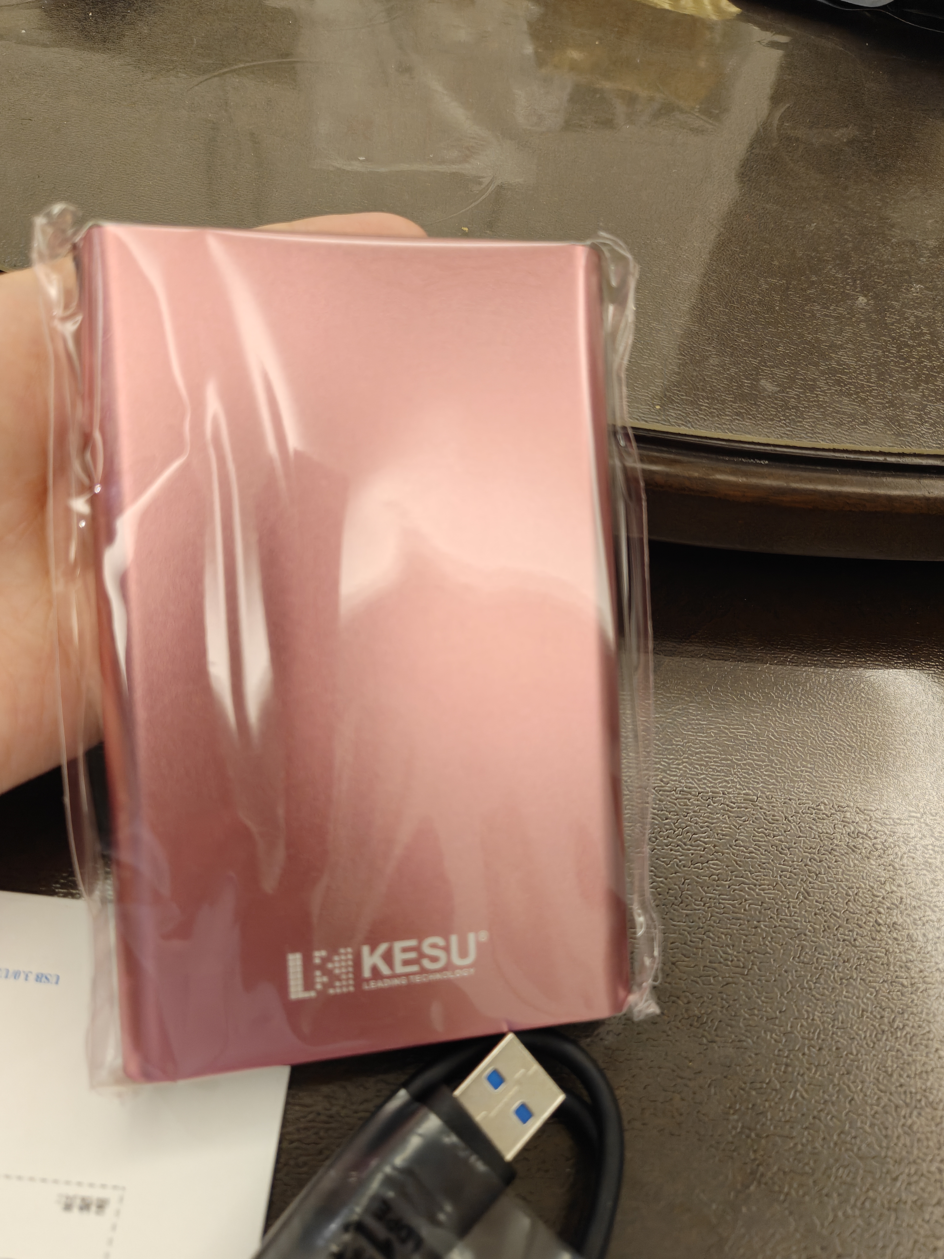 科硕（KESU）移动硬盘 500GB  USB3.0 K201 2.5英寸尊贵金属樱花粉外接机械硬盘存储文件照片备份 大U盘 实拍图