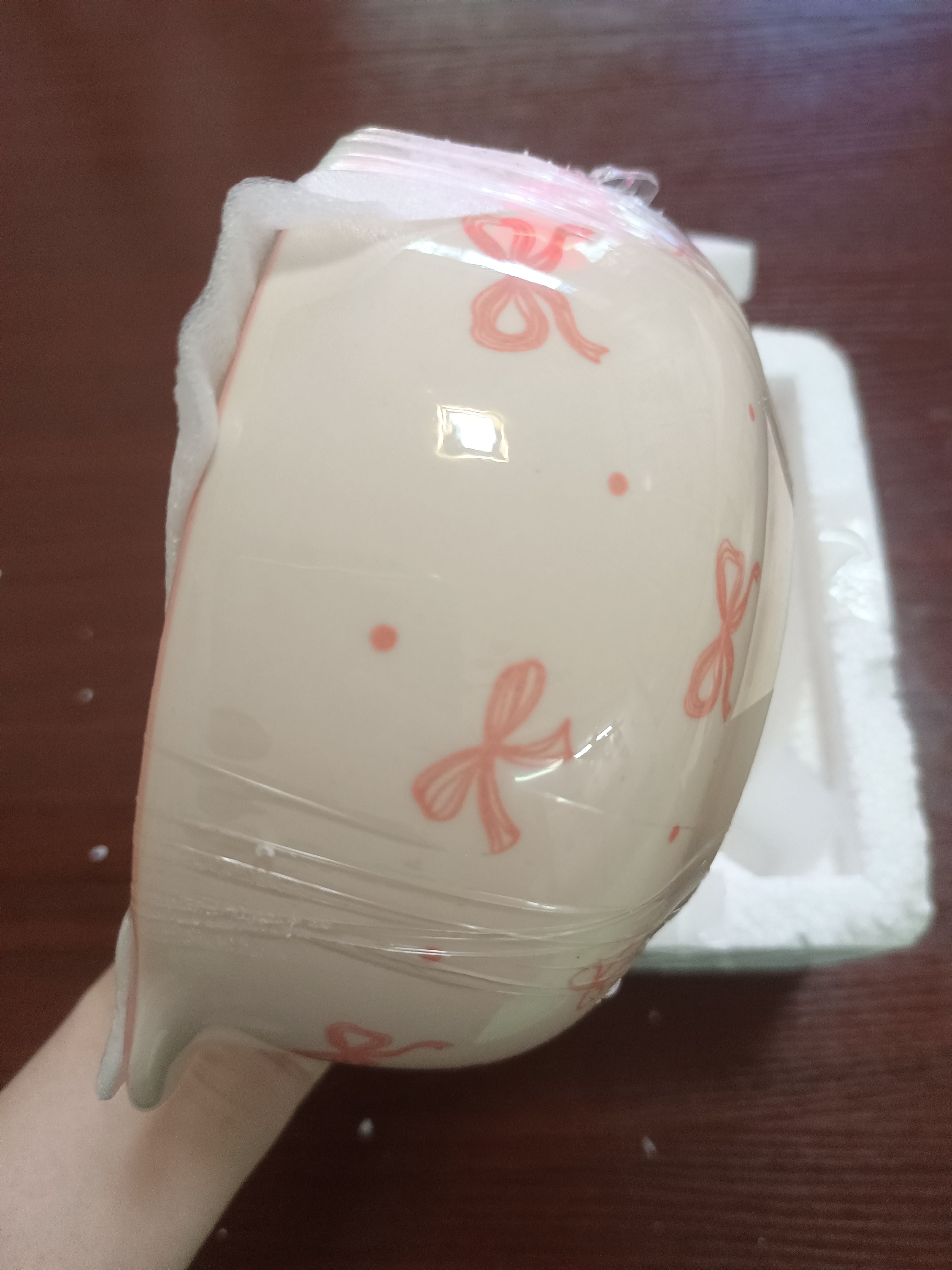 【东东农场专供】粉色蝴蝶结大号陶瓷泡面带盖釉下彩粉碗面碗餐具 【粉色】 蝴蝶结-泡面碗 泡面碗+盖 【二件套】 实拍图