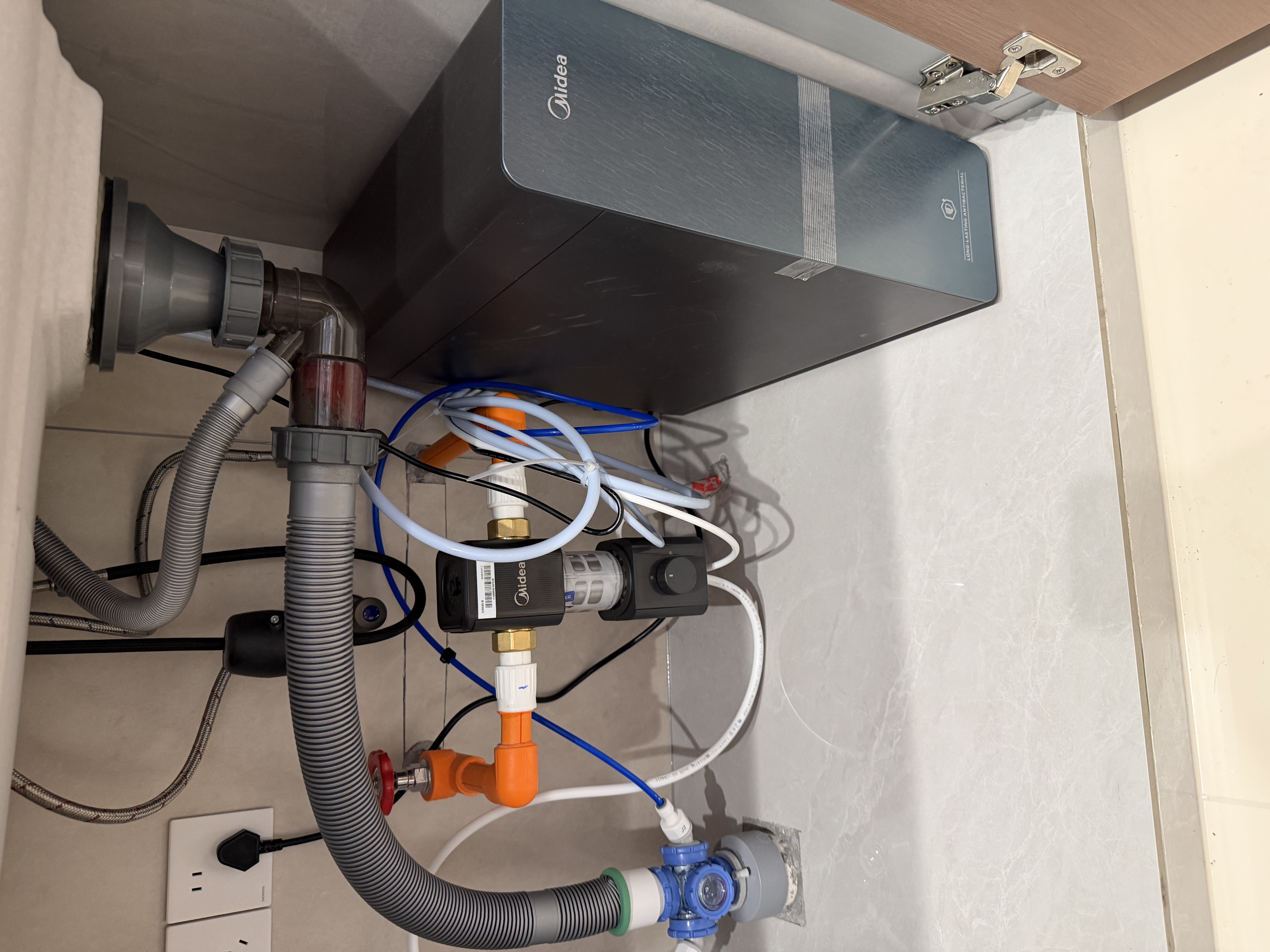 美的（Midea）星河5.0净水器1400G流速母婴直饮加热一体机餐边柜家用厨下RO反渗透1200G PRO+净水器管线机套装 【星河5.0三件套】一键自动清洗前置套装 实拍图
