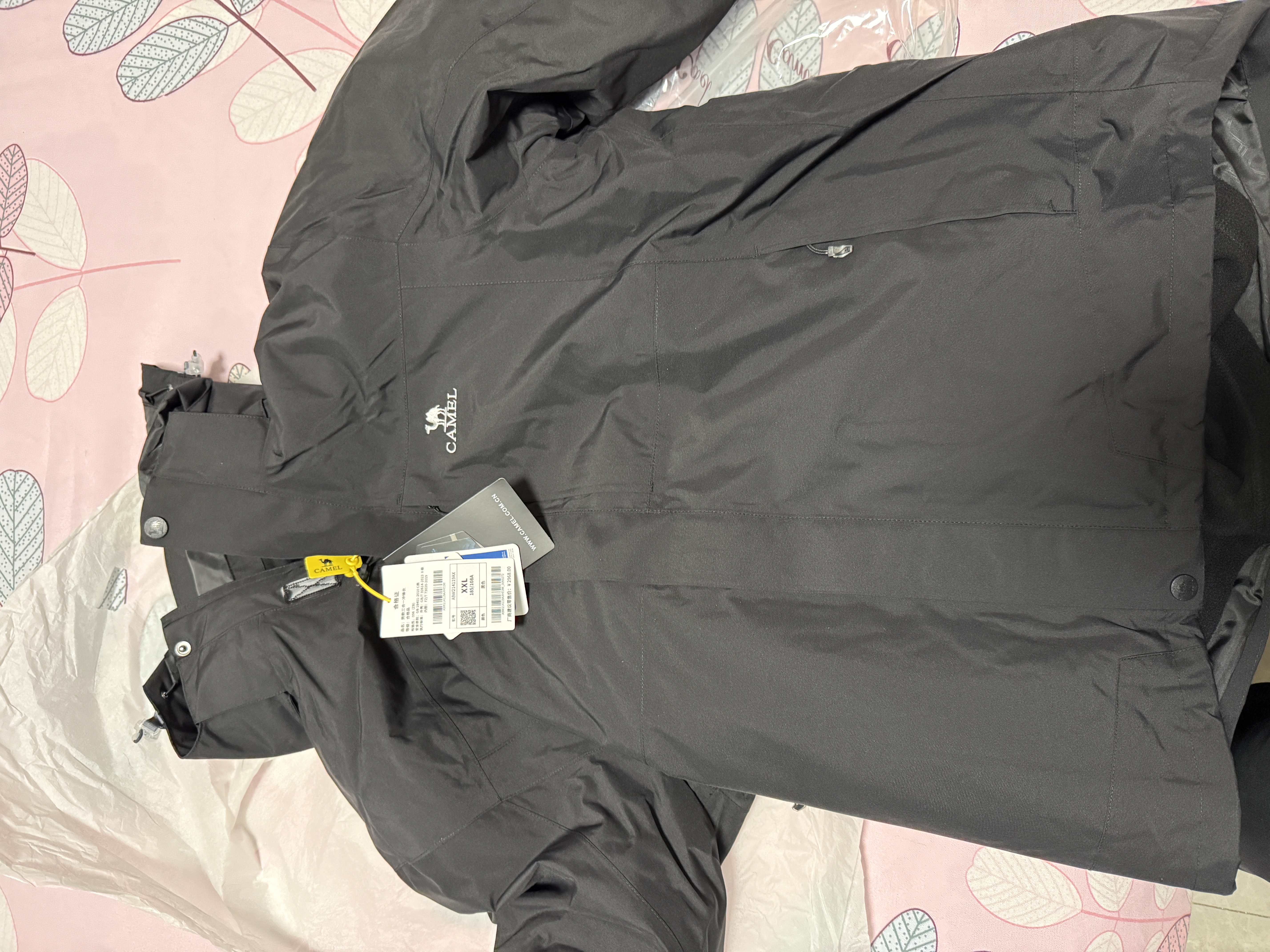 骆驼（CAMEL）户外冲锋衣 三合一加绒加厚防水情侣款外套登山服装 A9W214119AX 实拍图