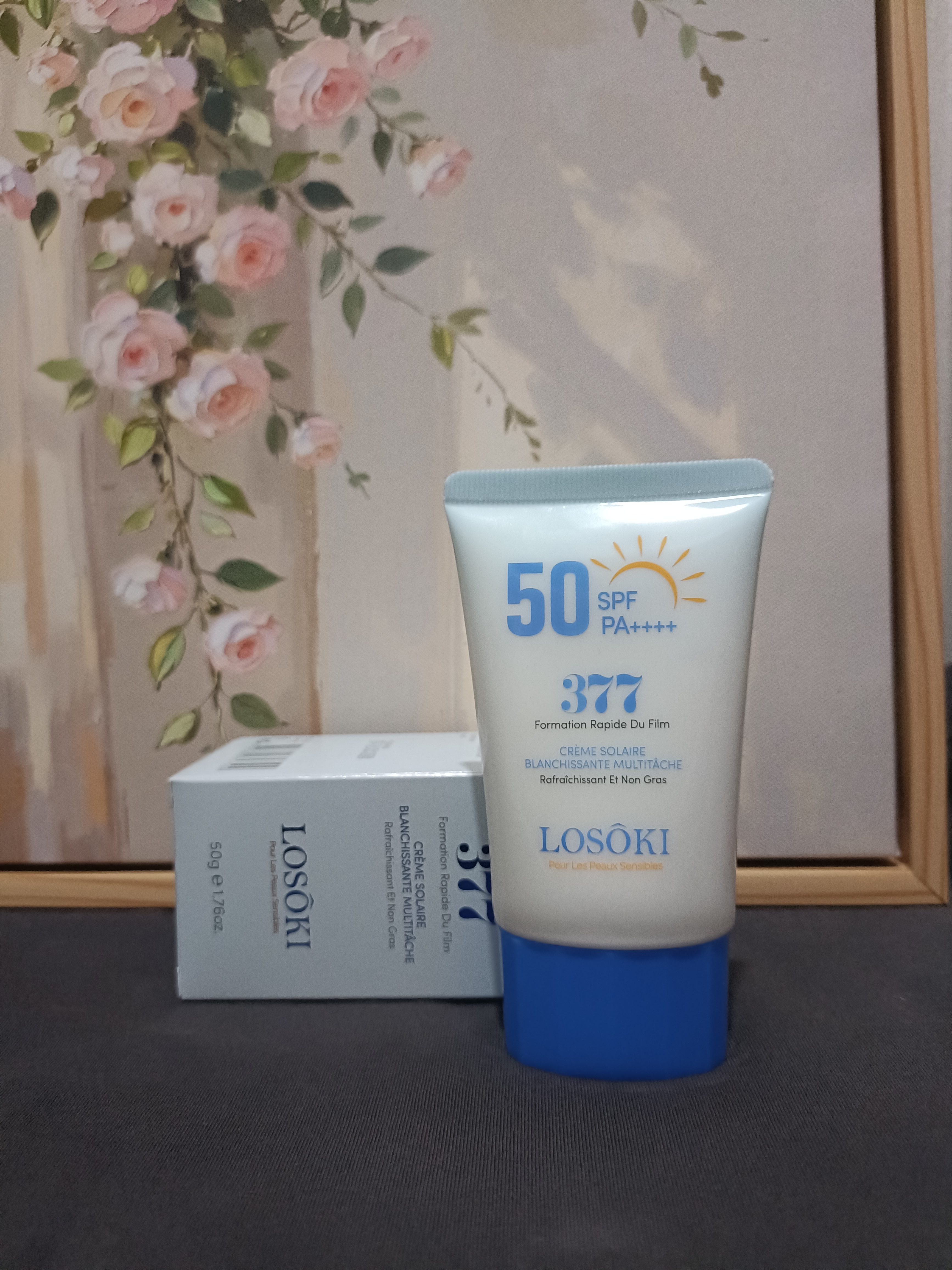 Losoki防晒霜高倍防晒隔离遮瑕三合一美白提亮防水汗防紫外线50+女男士 实拍图