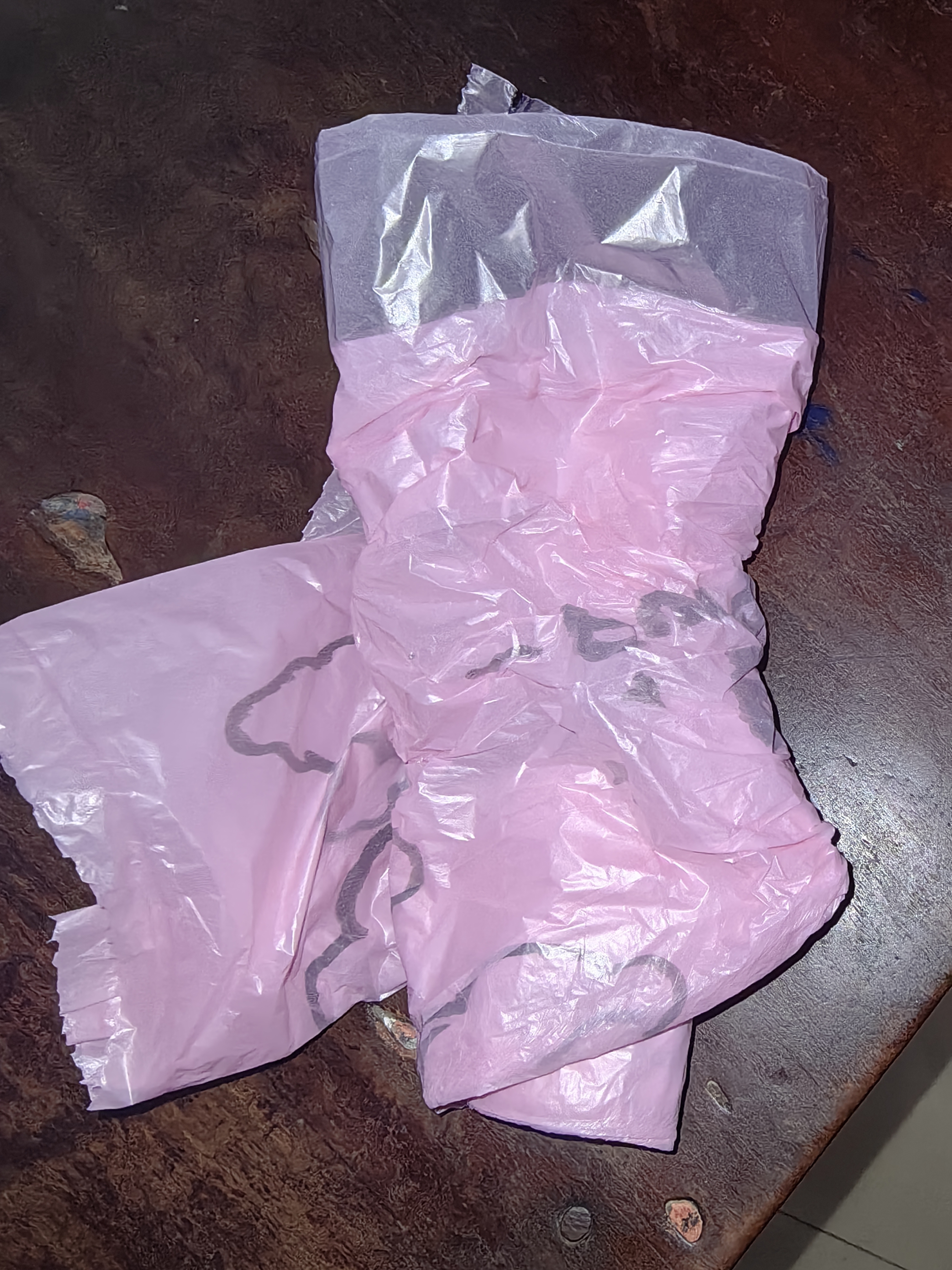 500只特厚垃圾袋家用手提式加厚抽绳大号厨房桶自动拉收口级印花 【粉色猫咪款】加大加厚 10只装 实拍图