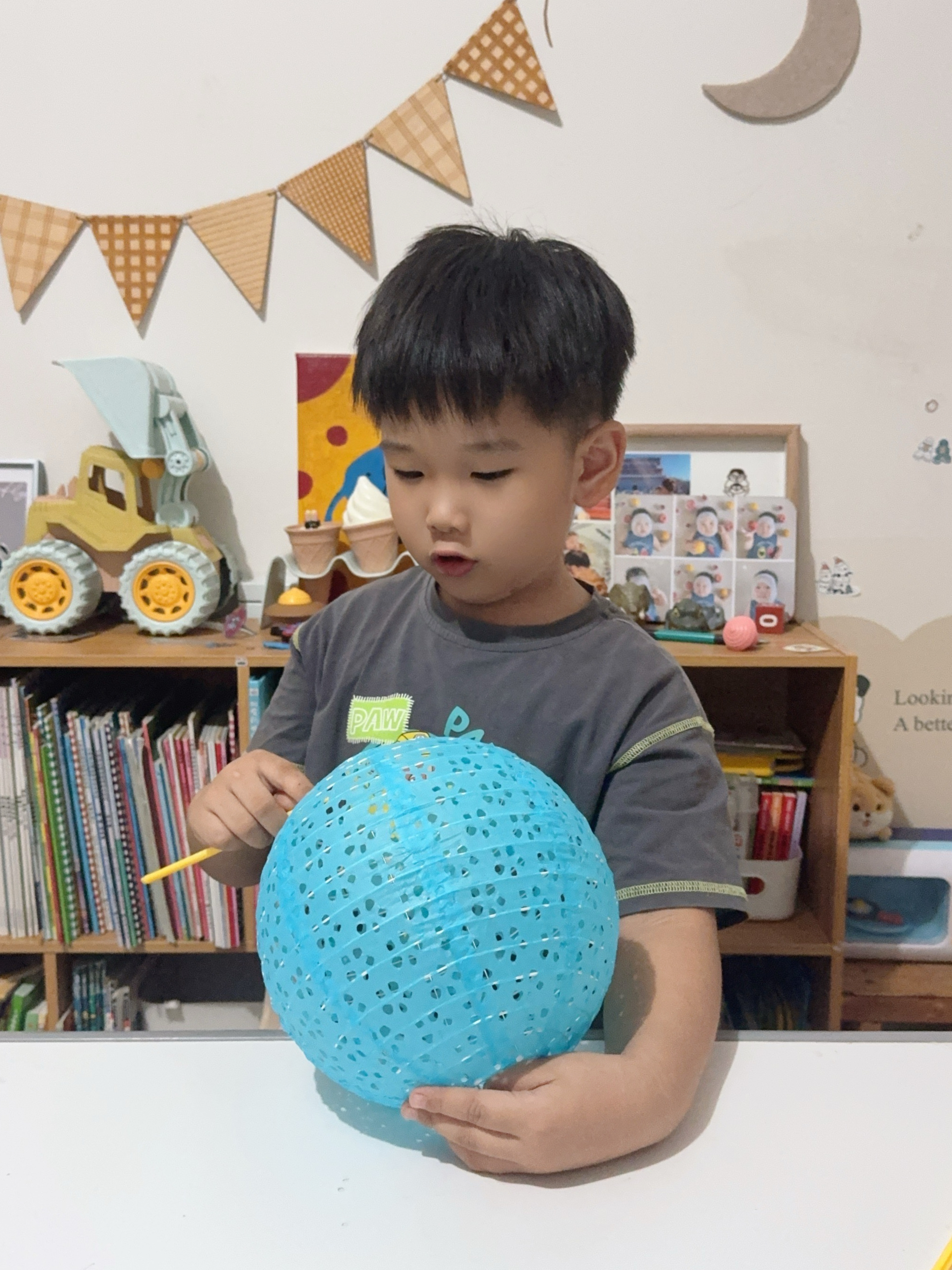 演绎中秋节氛围装饰挂灯谜灯笼5个儿童diy手工制作材料手提发光小灯笼 实拍图
