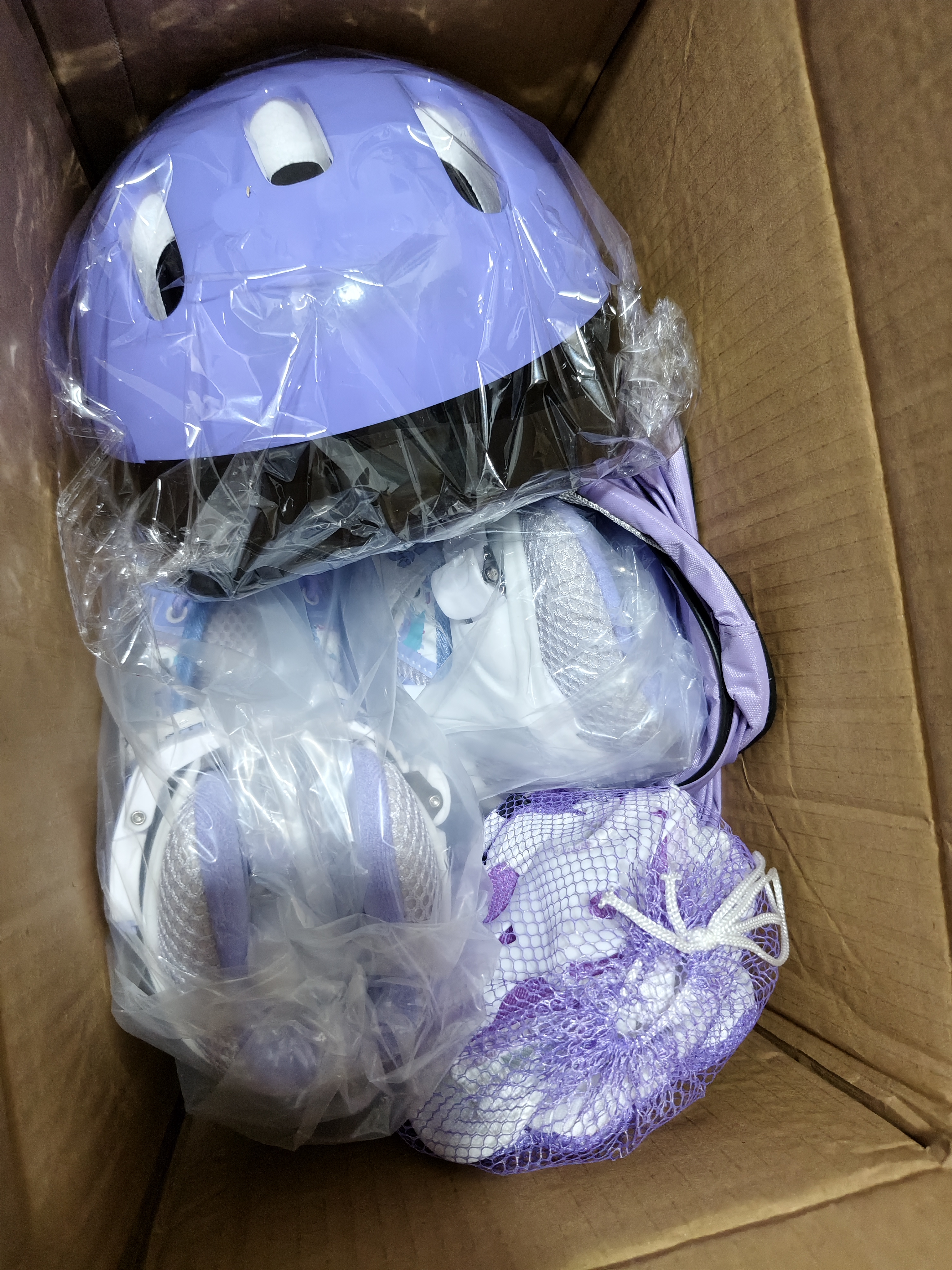361°儿童轮滑鞋初学者中小学男童女童溜冰鞋闪光轮旱冰鞋套装 紫色M码 实拍图